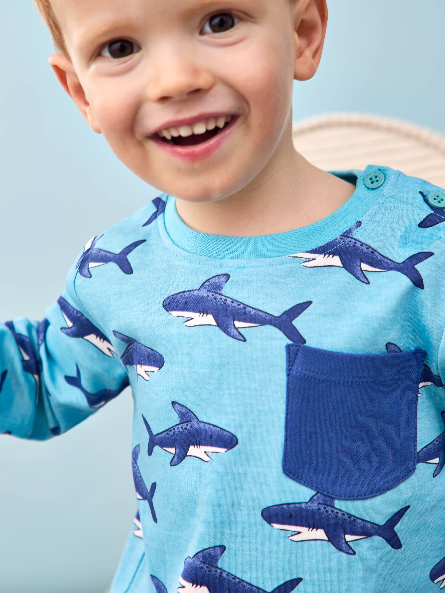 Aqua/Blue 2-Pack Printed & Plain Tops - Image 7 of 7