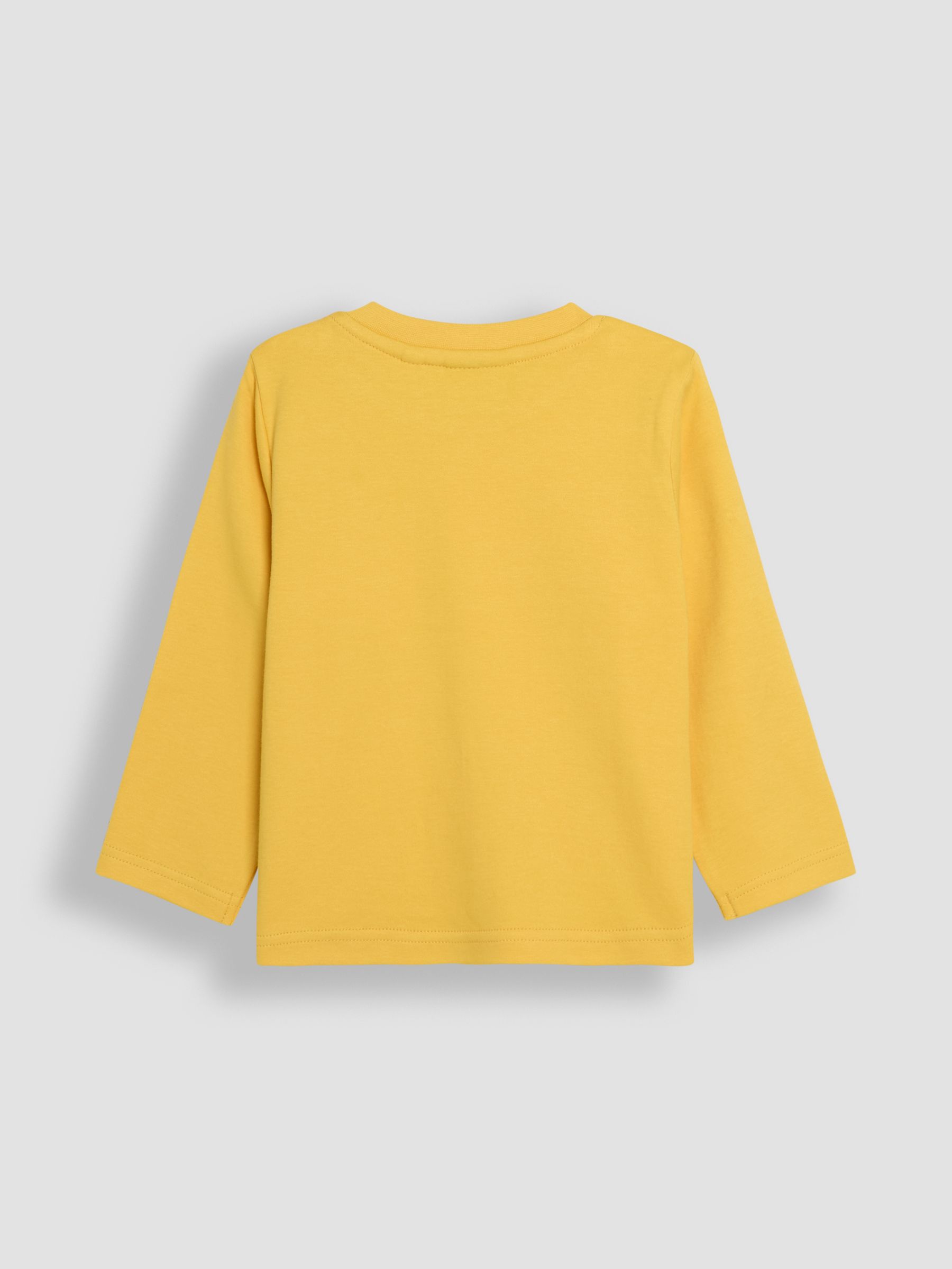Grey & Yellow Printed & Plain 100% Cotton Tops 2 Pack - Image 3 of 7