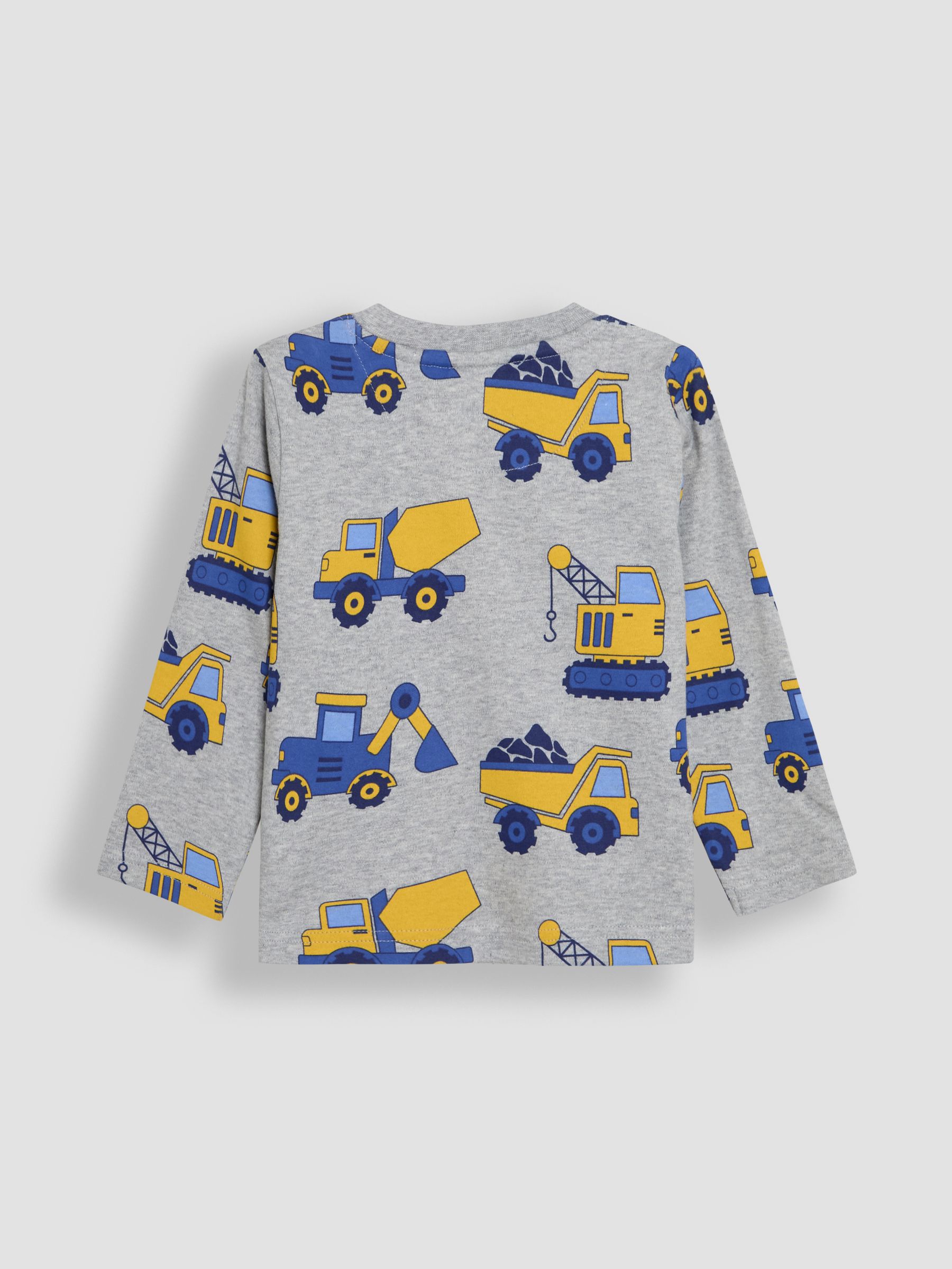 Grey & Yellow Printed & Plain 100% Cotton Tops 2 Pack - Image 5 of 7