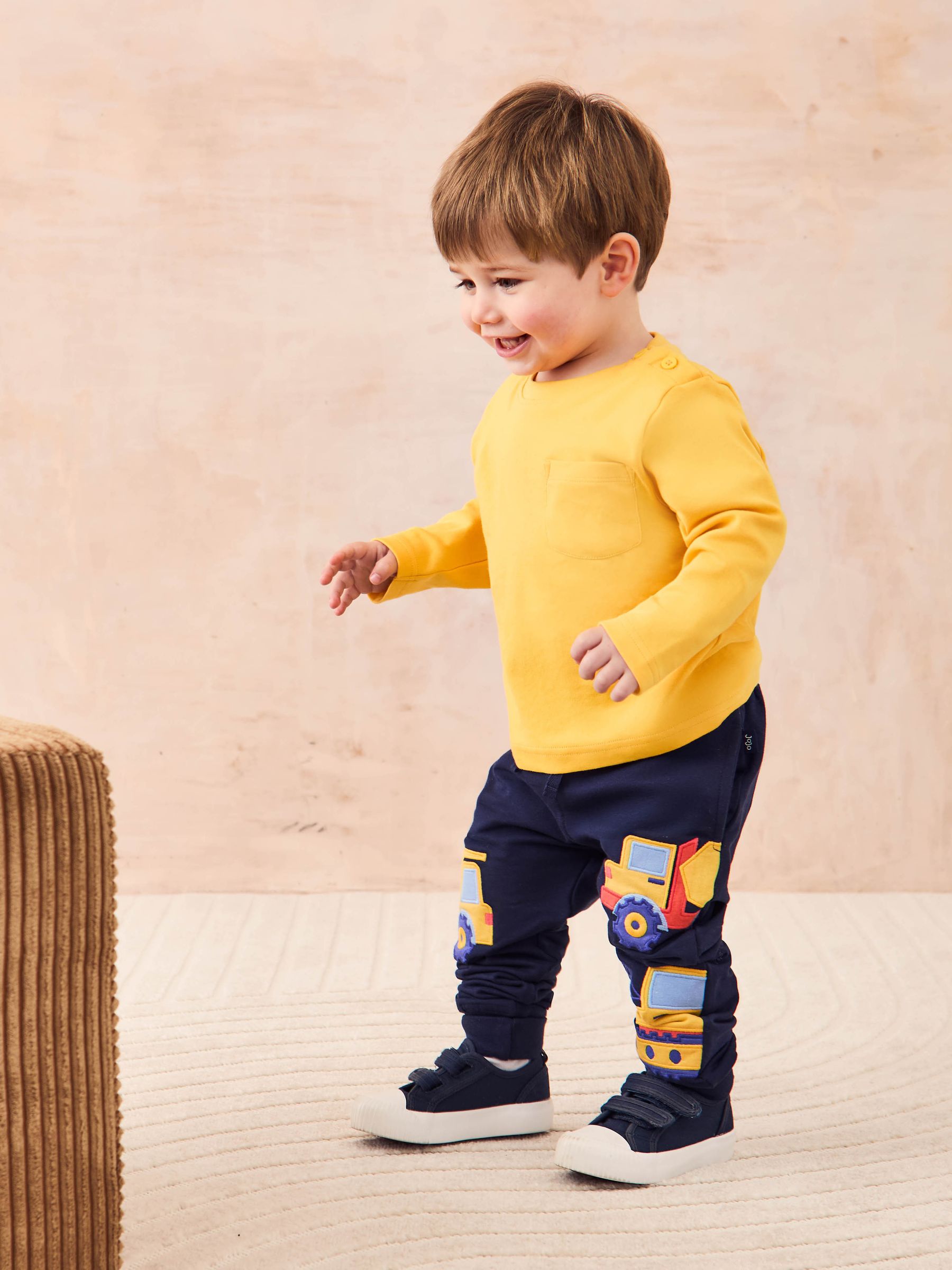 Grey & Yellow Printed & Plain 100% Cotton Tops 2 Pack - Image 7 of 7