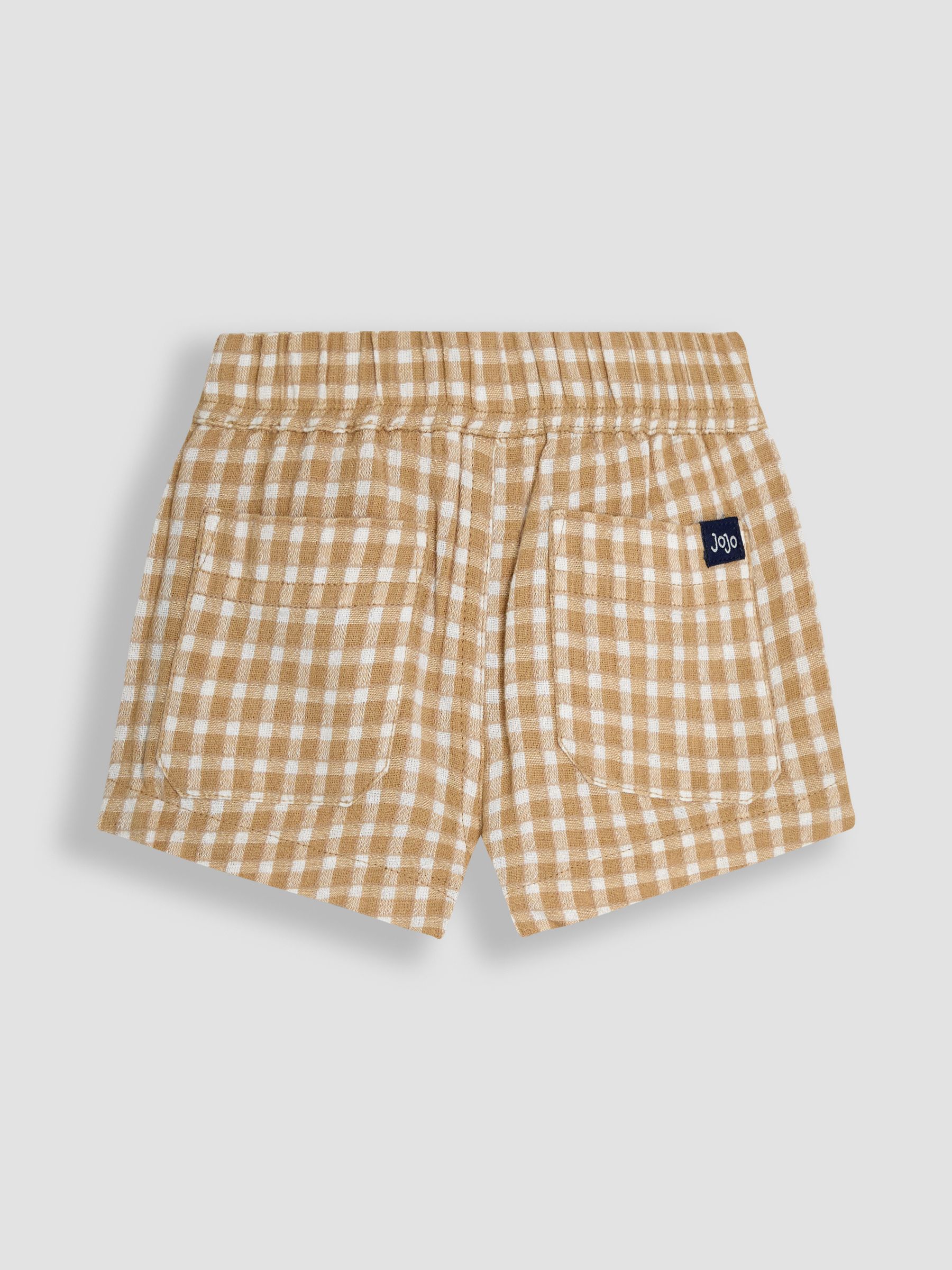 Muted Brown Check Textured Gingham Shorts - Image 2 of 3