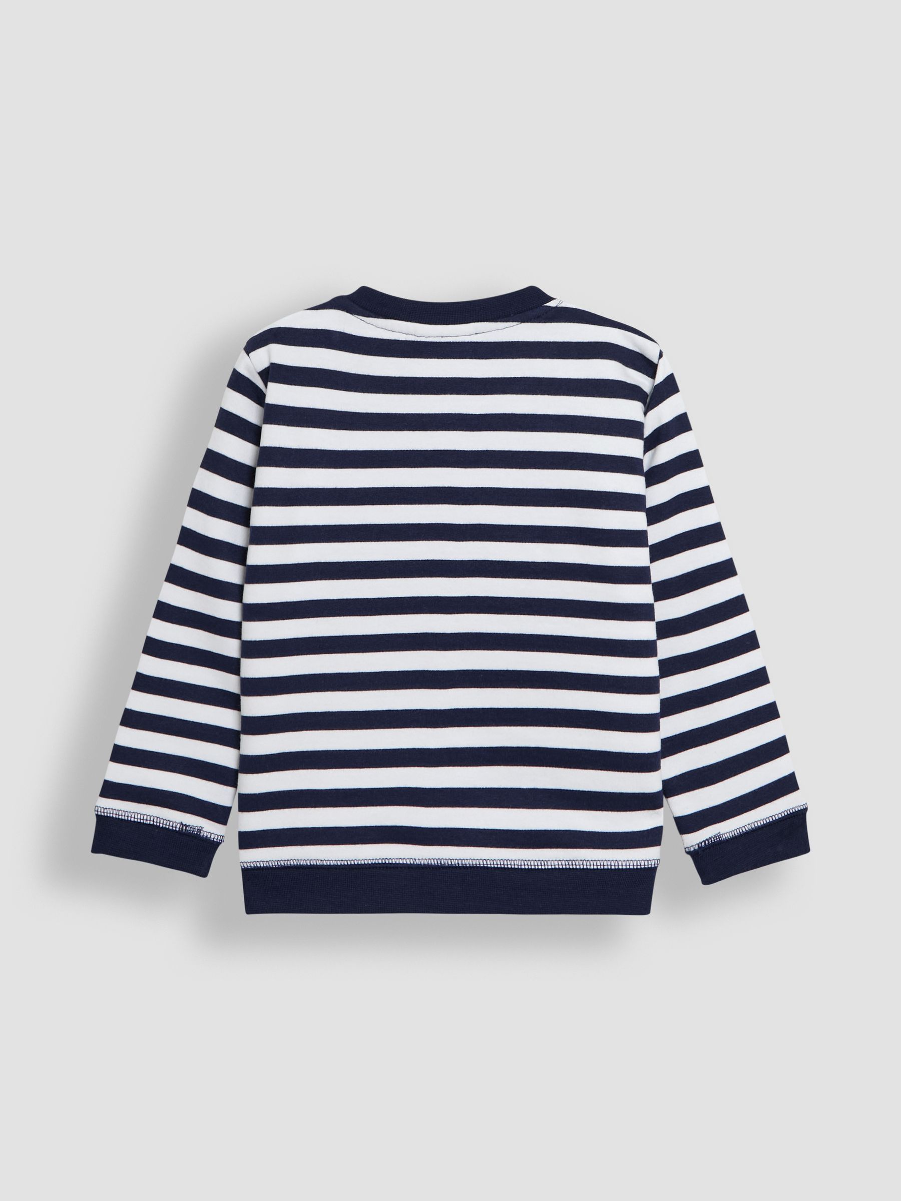 Navy Ecru Stripe Arrows Stripe 100% Cotton Sweatshirt - Image 2 of 3