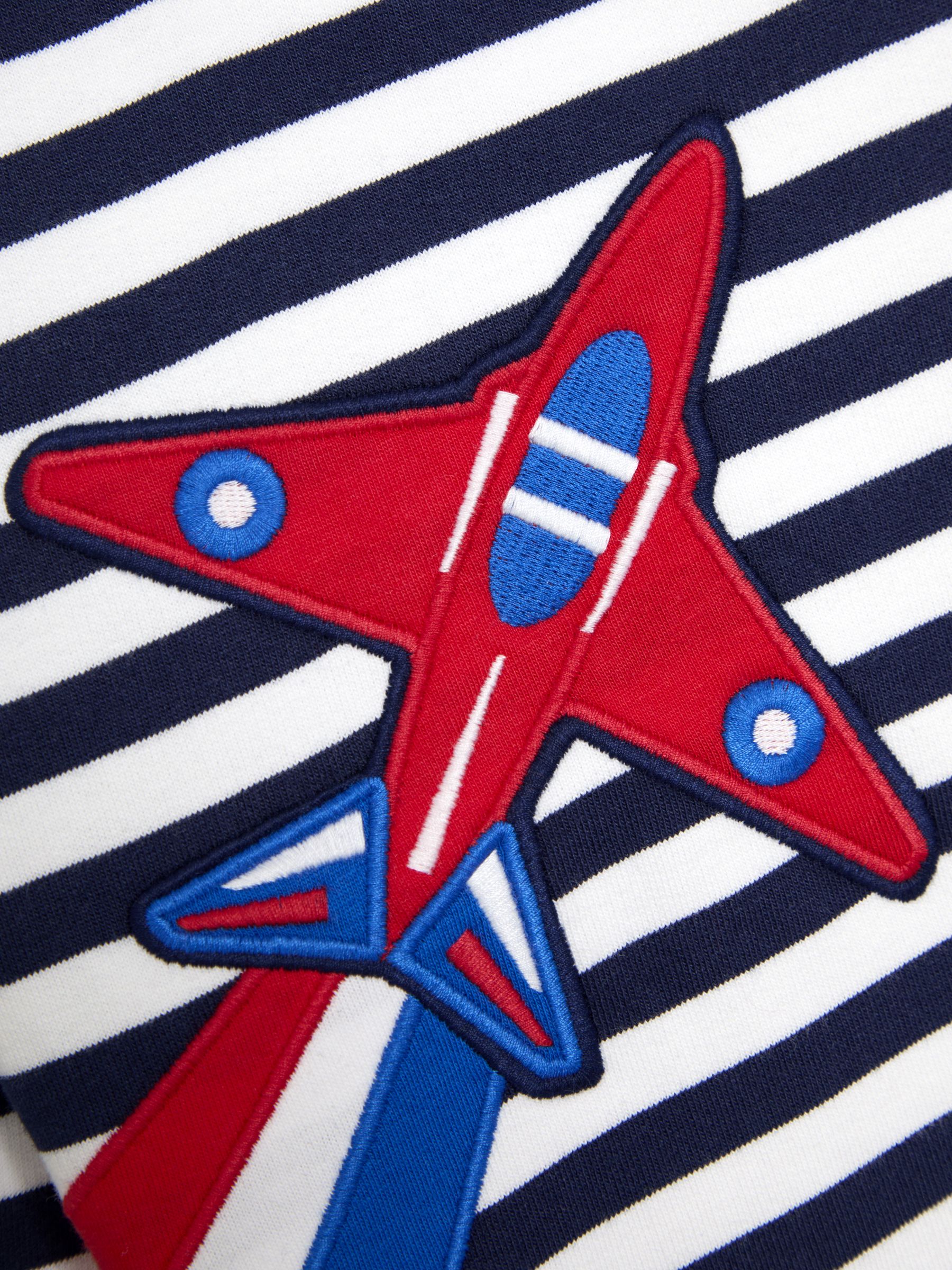 Navy Ecru Stripe Arrows Stripe 100% Cotton Sweatshirt - Image 3 of 3