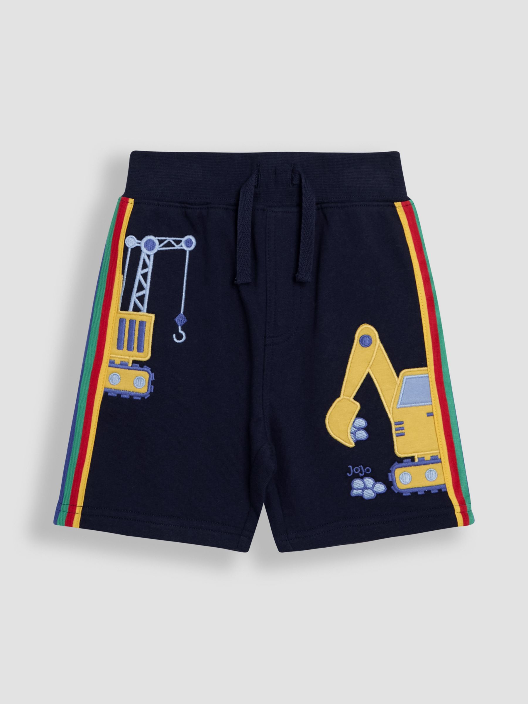 Navy Construction Vehicle Appliqué Shorts - Image 1 of 3