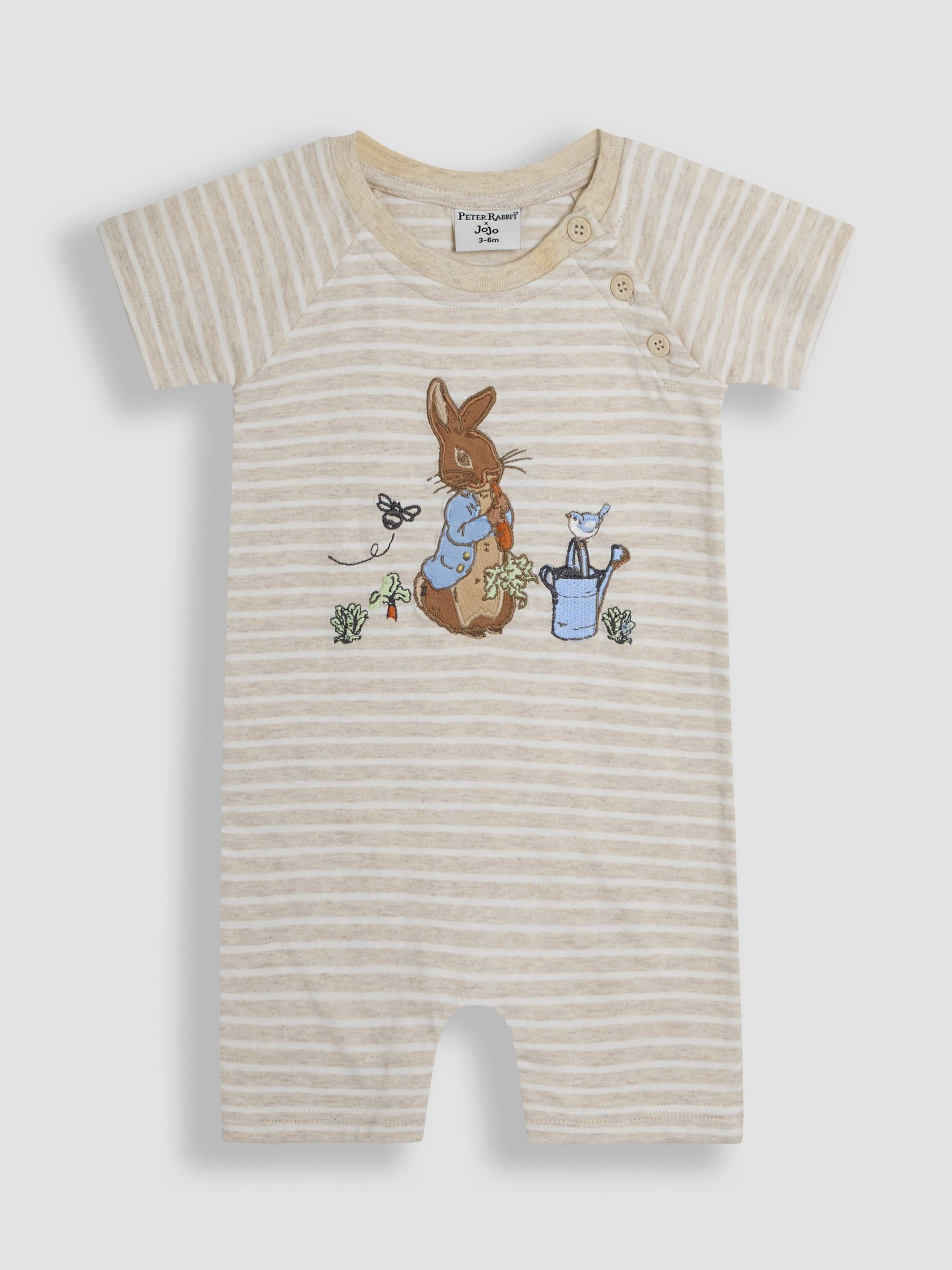Stone Peter Rabbit™ Appliqué 100% Cotton Romper - Image 1 of 3