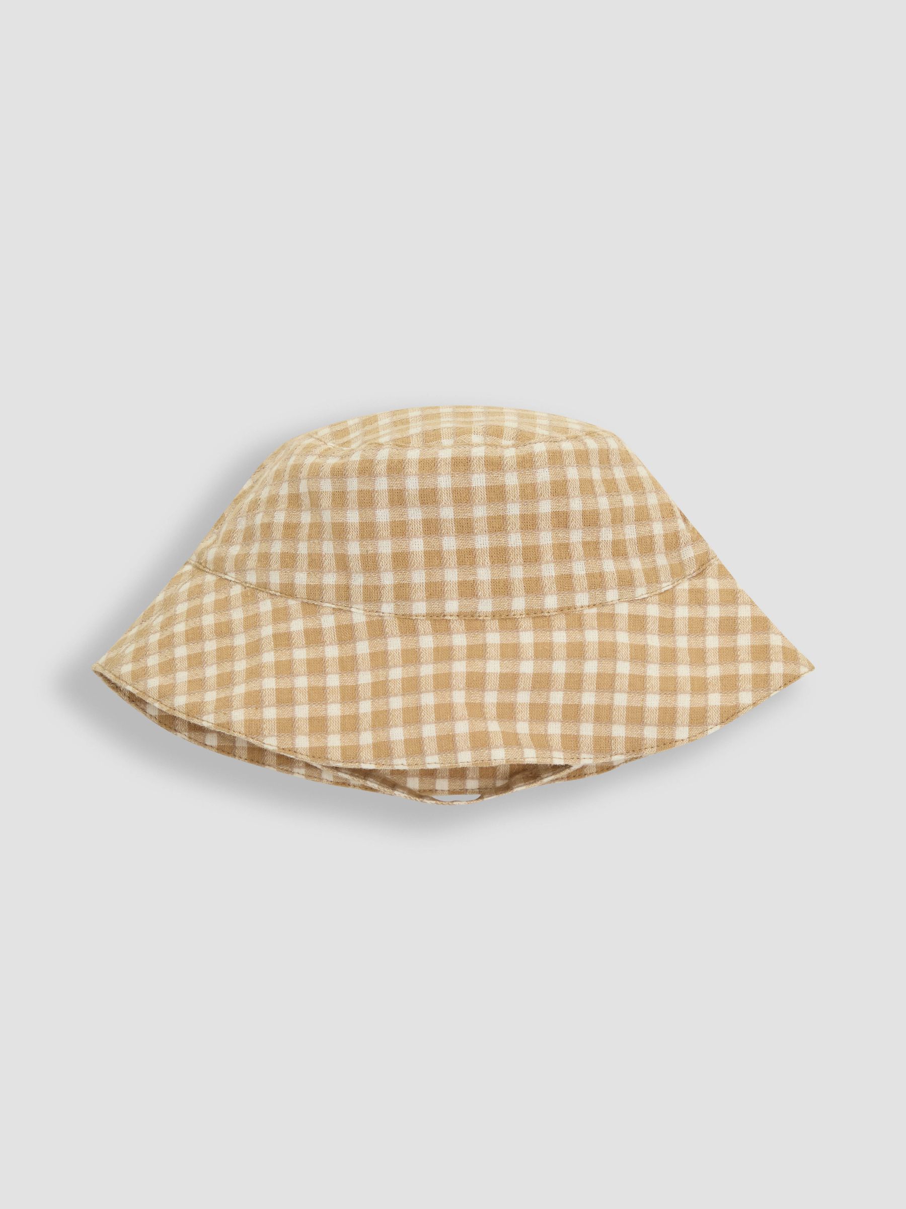 Brown Textured Gingham 100% Cotton Romper Set | JoJo Maman