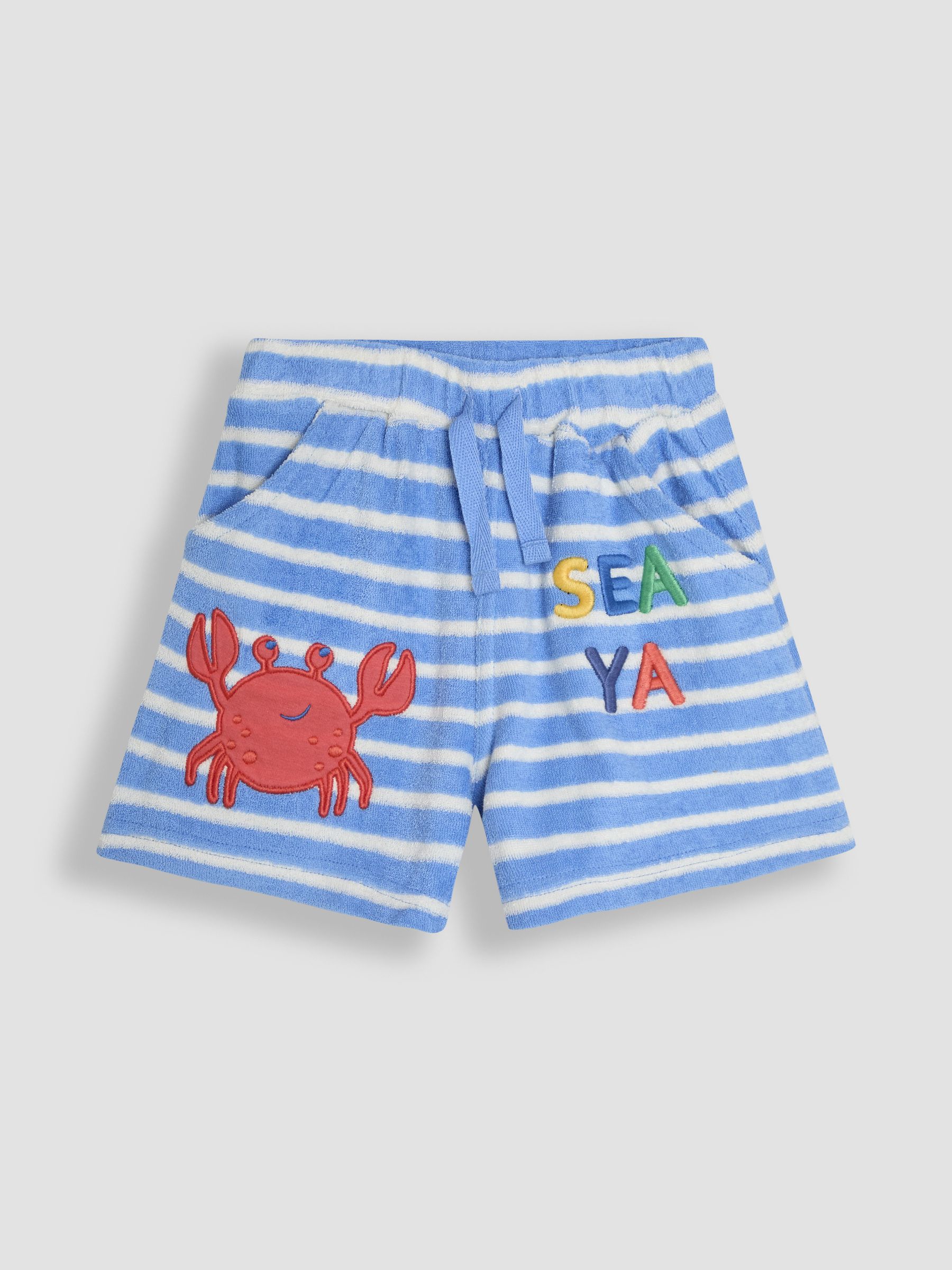 Blue Crab Crab Appliqué Textured Shorts - Image 1 of 3
