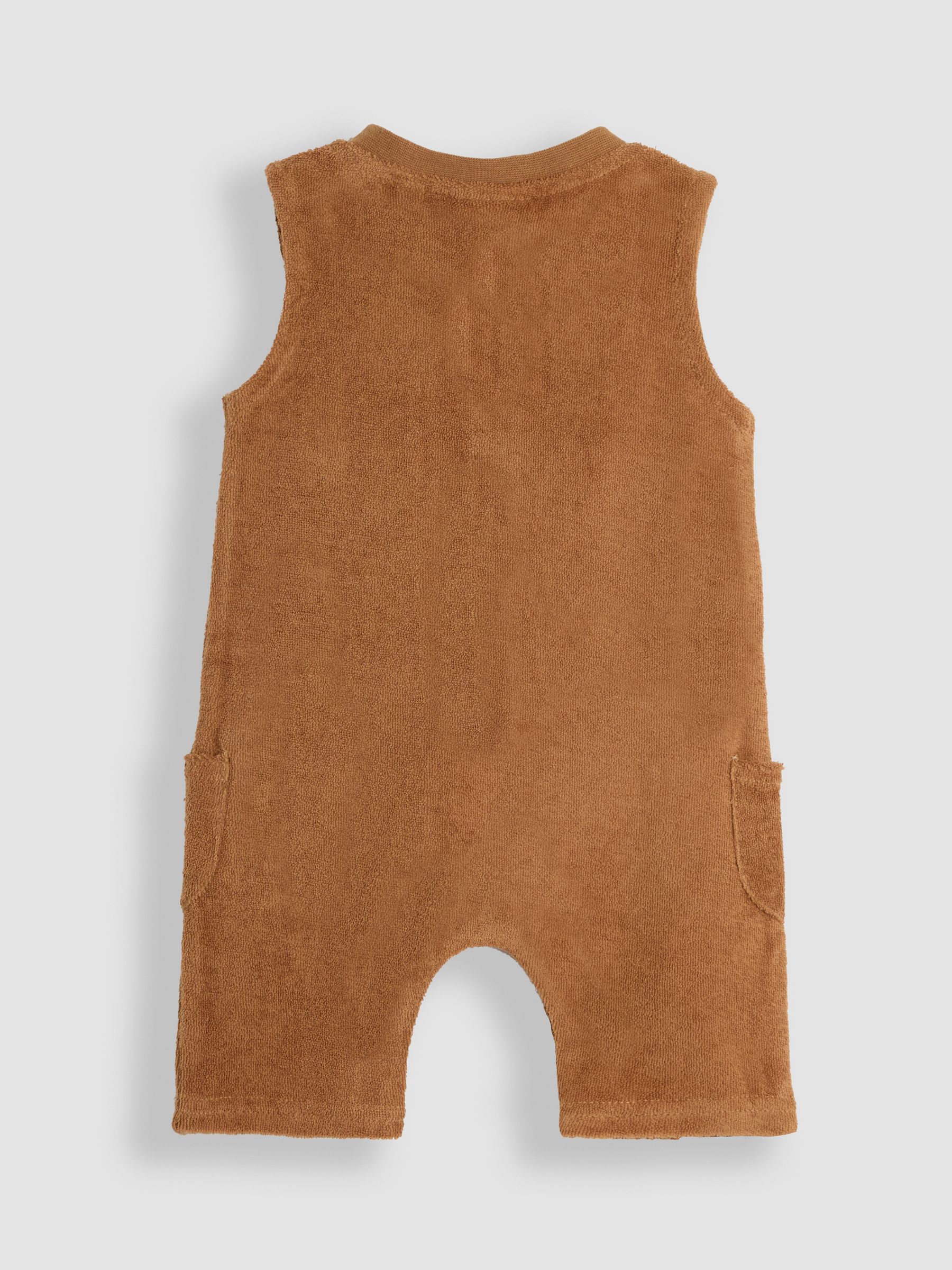 Brown Giraffe Appliqué Sleeveless Towelling Romper - Image 2 of 3