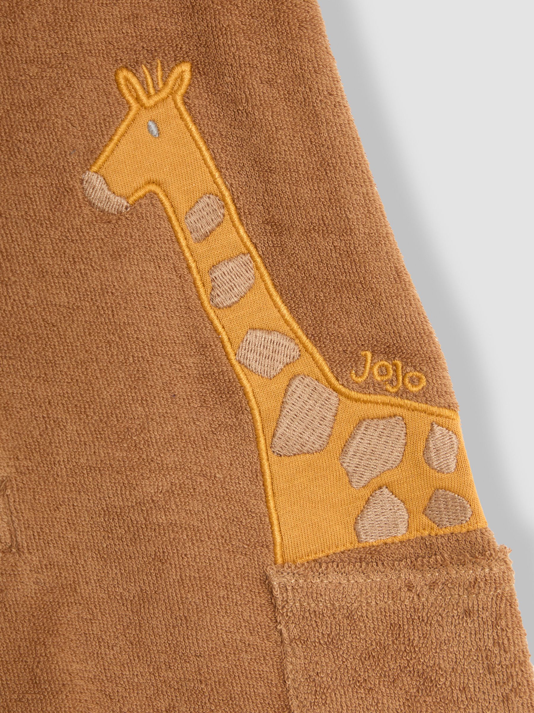 Brown Giraffe Appliqué Sleeveless Towelling Romper - Image 3 of 3