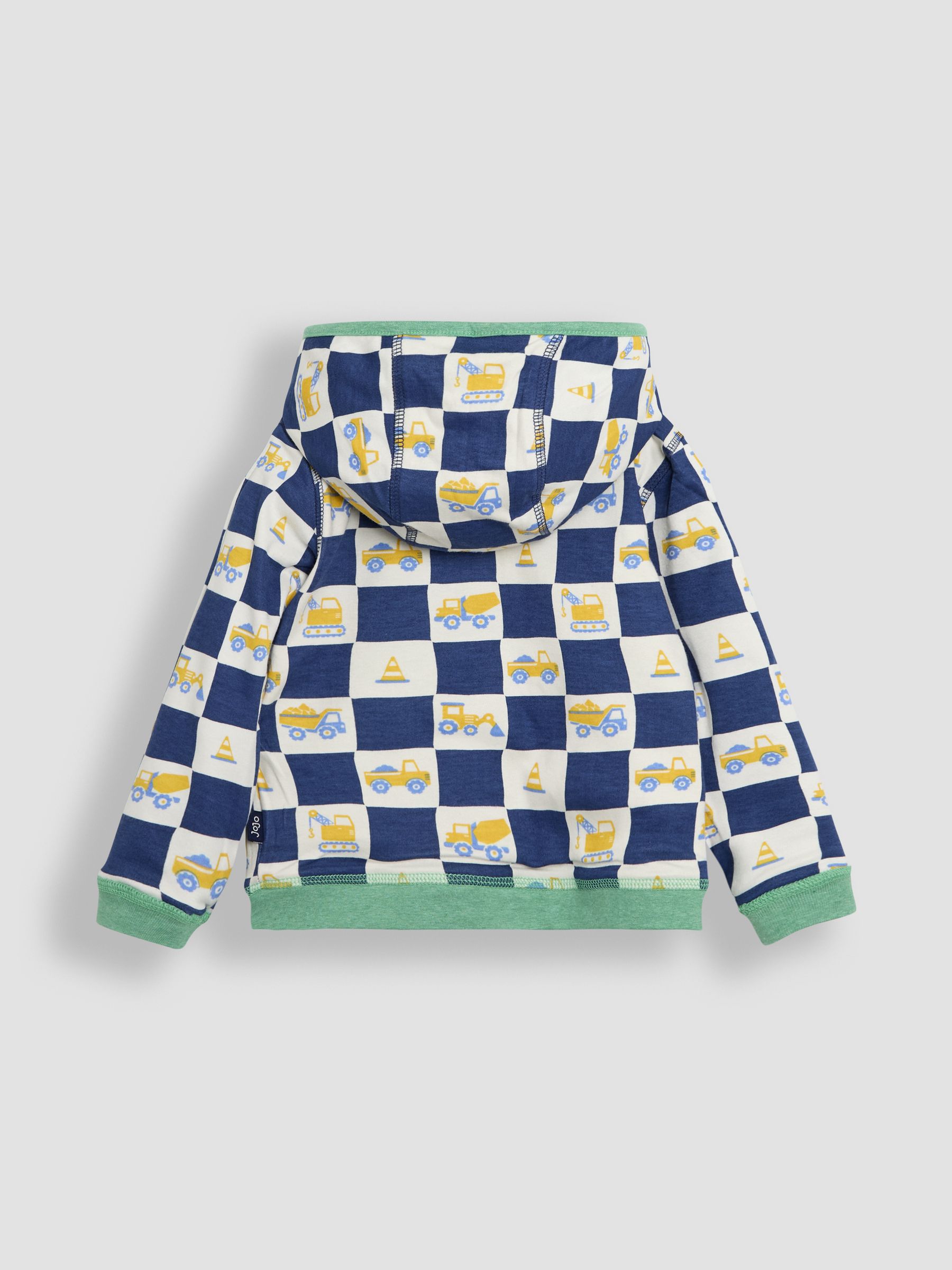 Green Construction Vehicle Appliqué Reversible Hoodie - Image 4 of 8