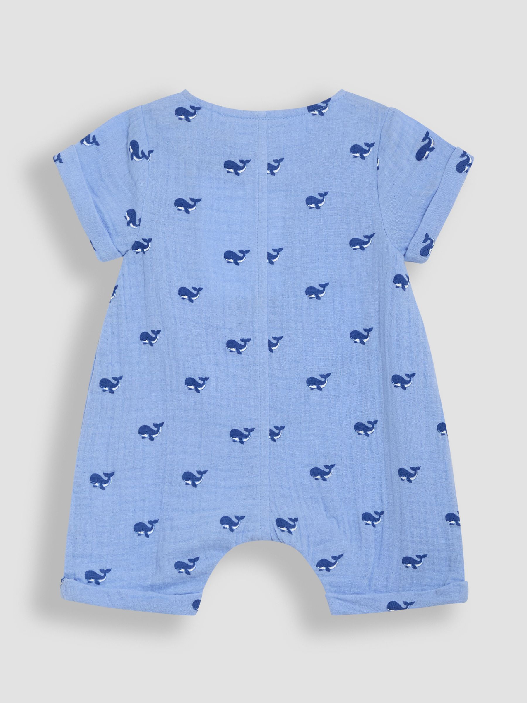 Blue Whale Cheesecloth Button Front Romper - Image 2 of 3