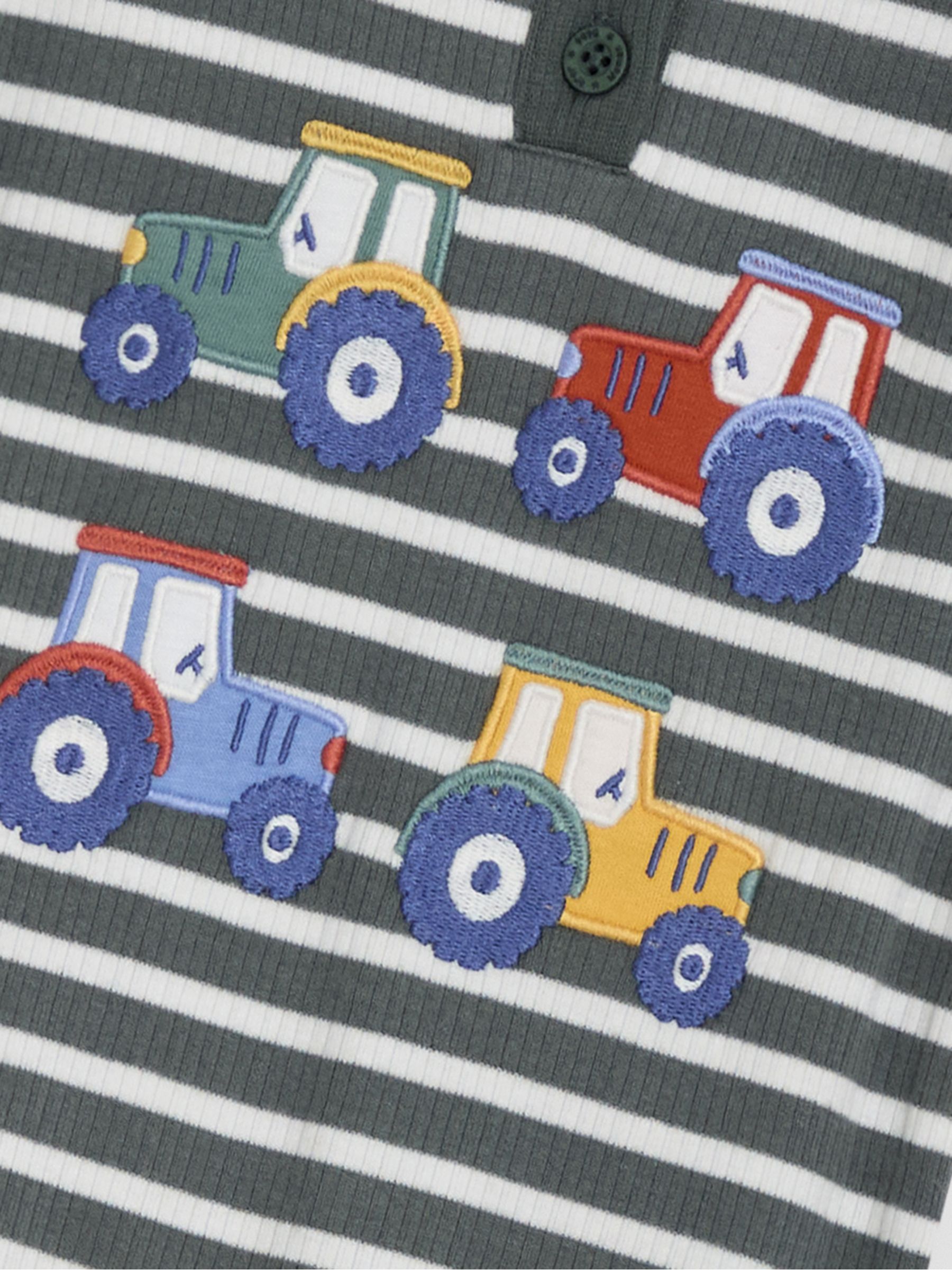 Khaki Green Tractor Dino Scene Romper - Image 3 of 3