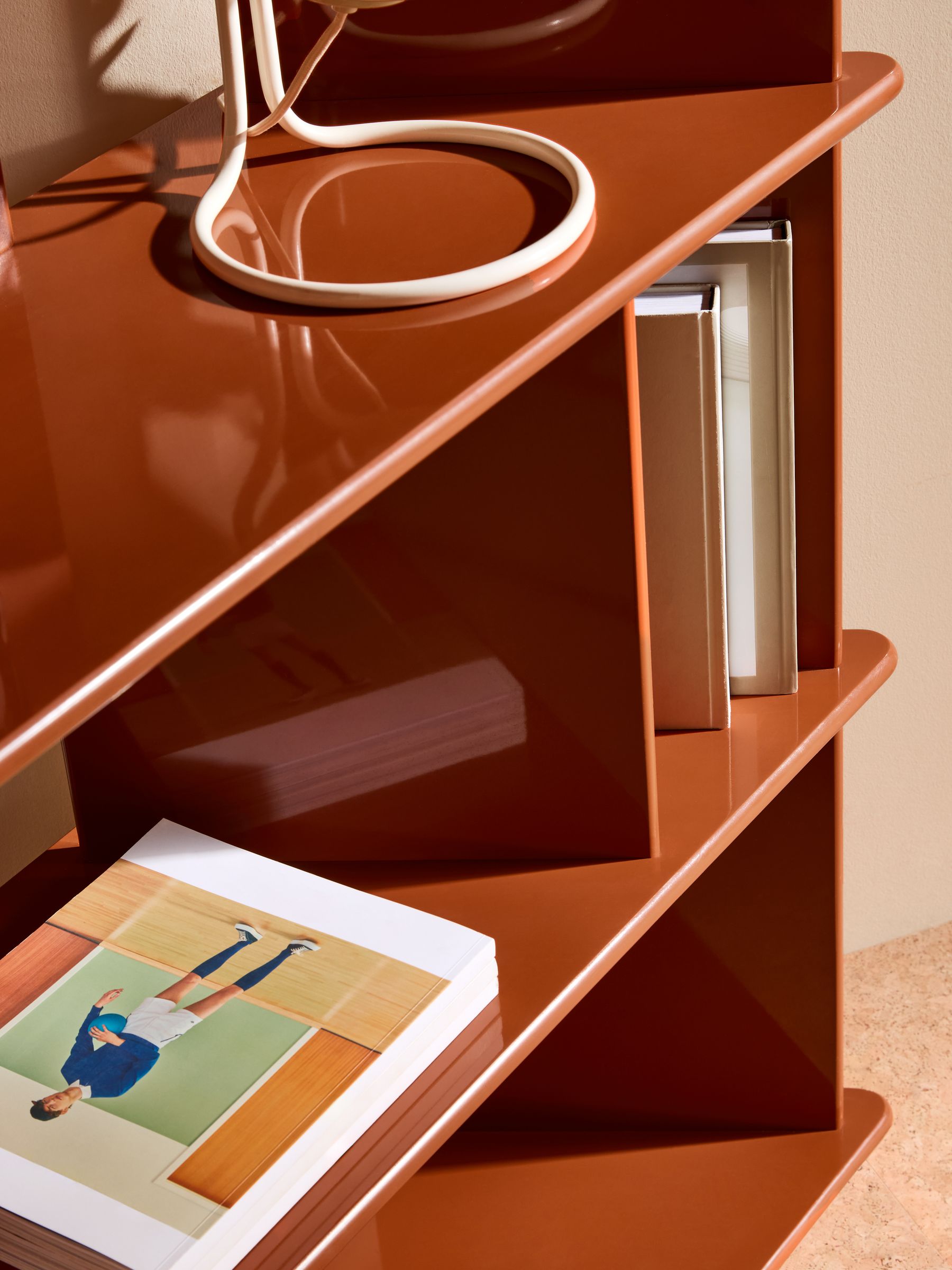 Ingrid Wide Shelving Unit in Rust Orange - Image 3 of 6