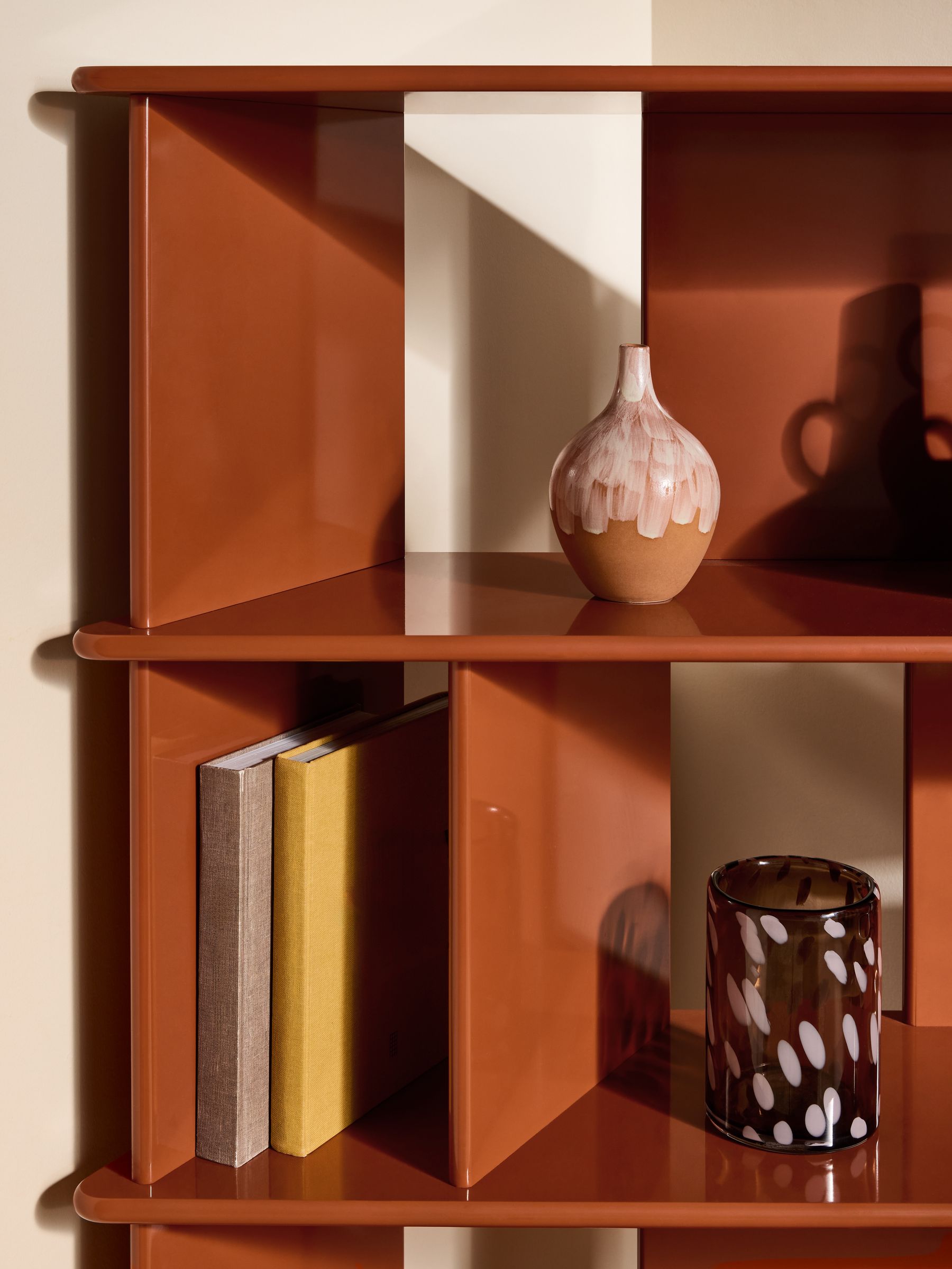 Ingrid Wide Shelving Unit in Rust Orange - Image 4 of 6