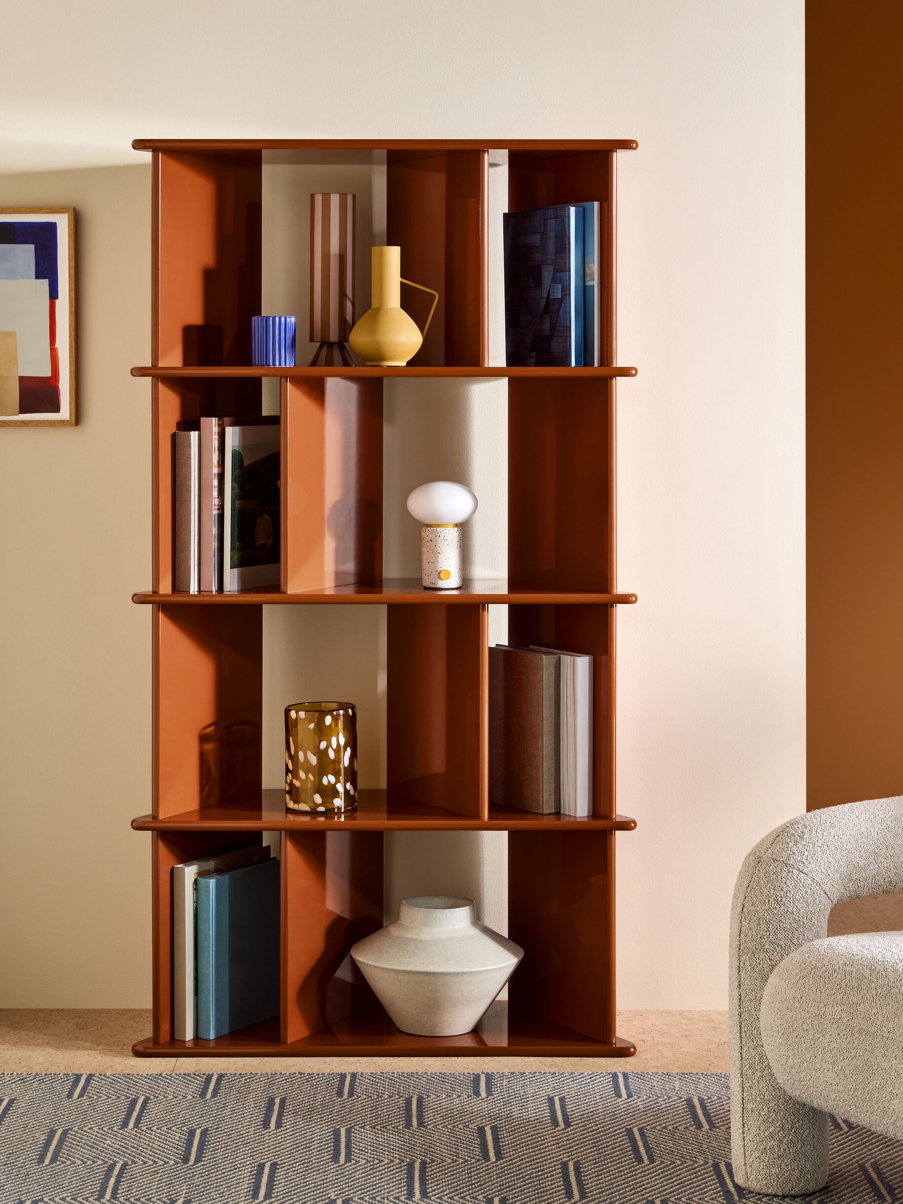 Ingrid Narrow Shelving Unit in Rust Orange - Image 1 of 6