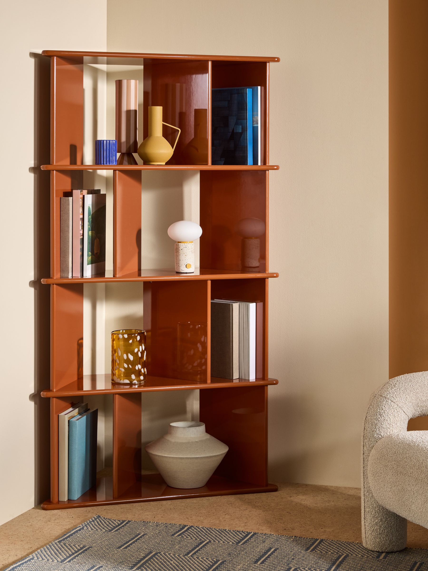 Ingrid Narrow Shelving Unit in Rust Orange - Image 2 of 6