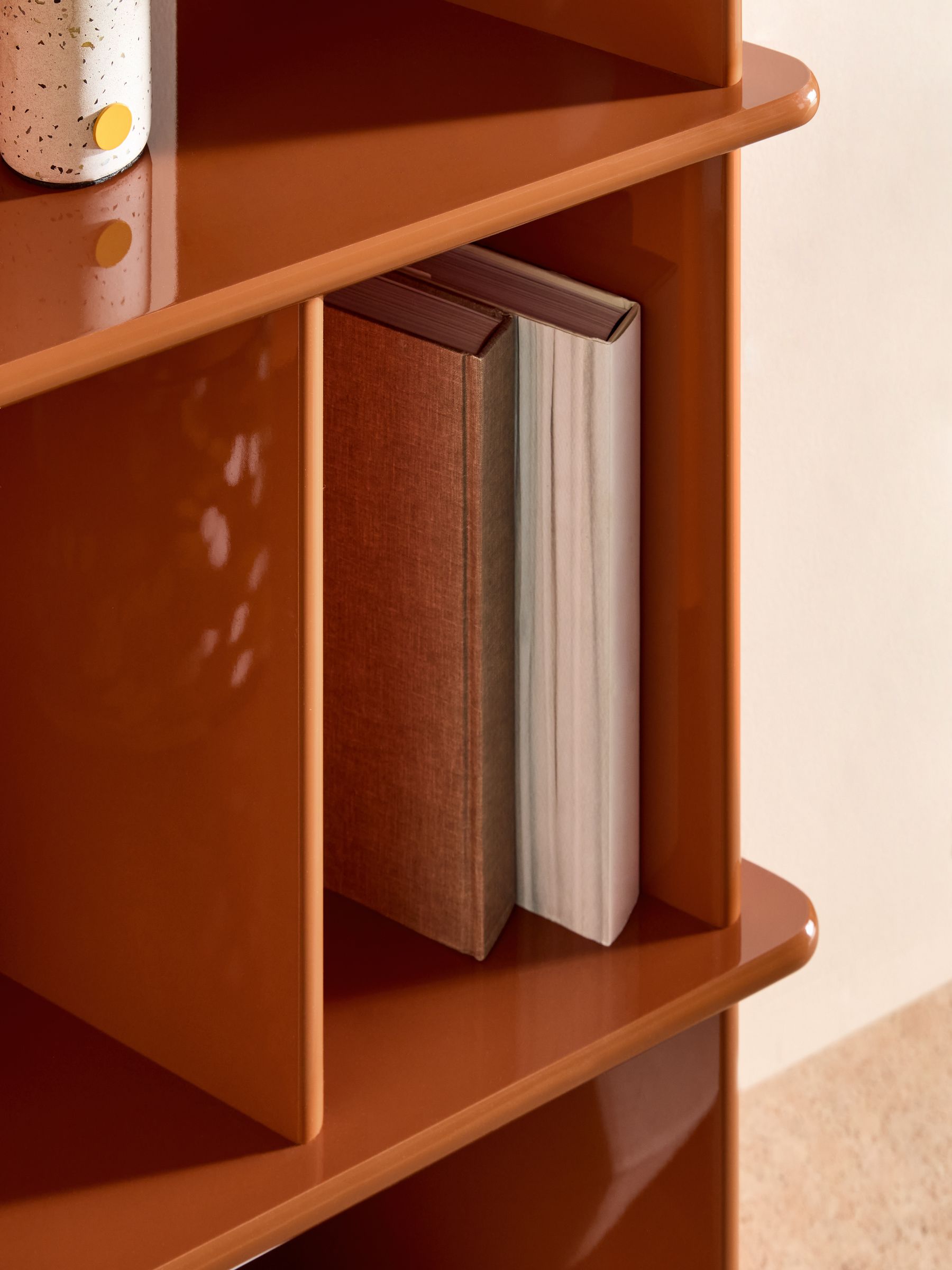 Ingrid Narrow Shelving Unit in Rust Orange - Image 3 of 6
