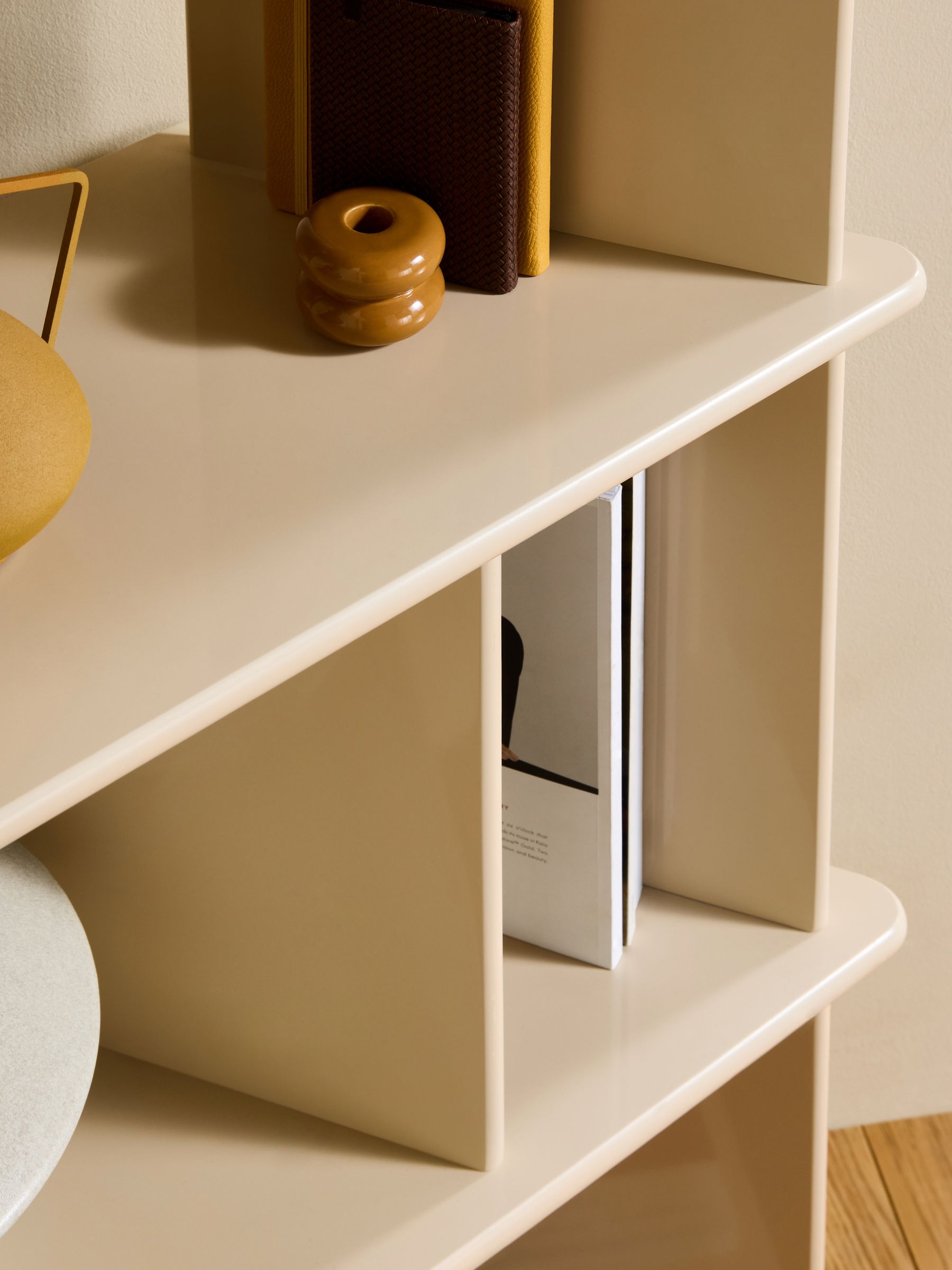 Ingrid Narrow Shelving Unit in Ecru White - Image 3 of 6