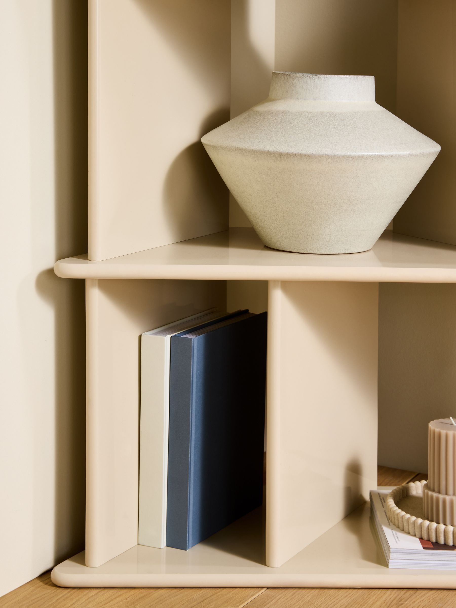 Ingrid Narrow Shelving Unit in Ecru White - Image 4 of 6