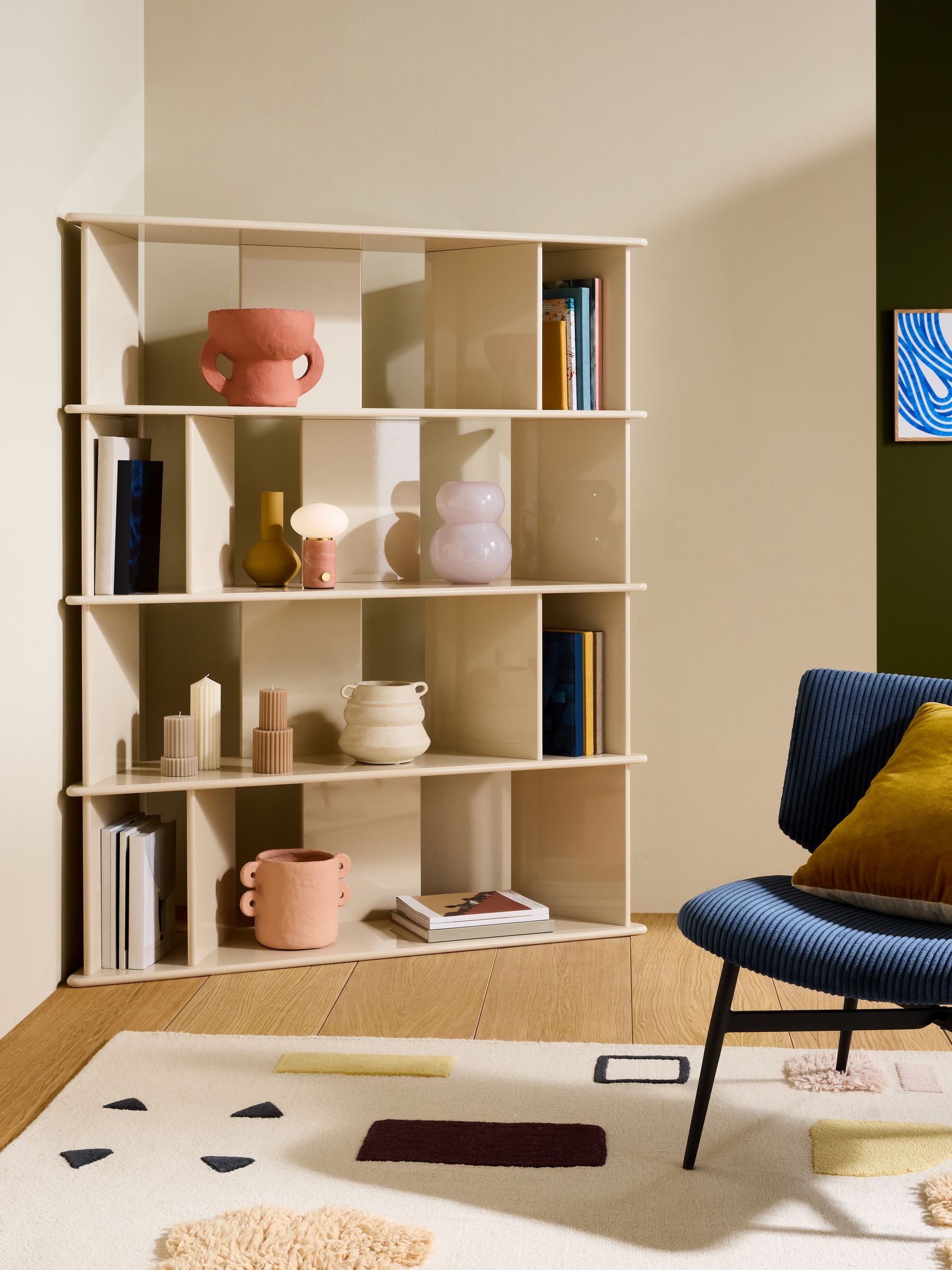 Ingrid Wide Shelving Unit in Ecru White - Image 2 of 6