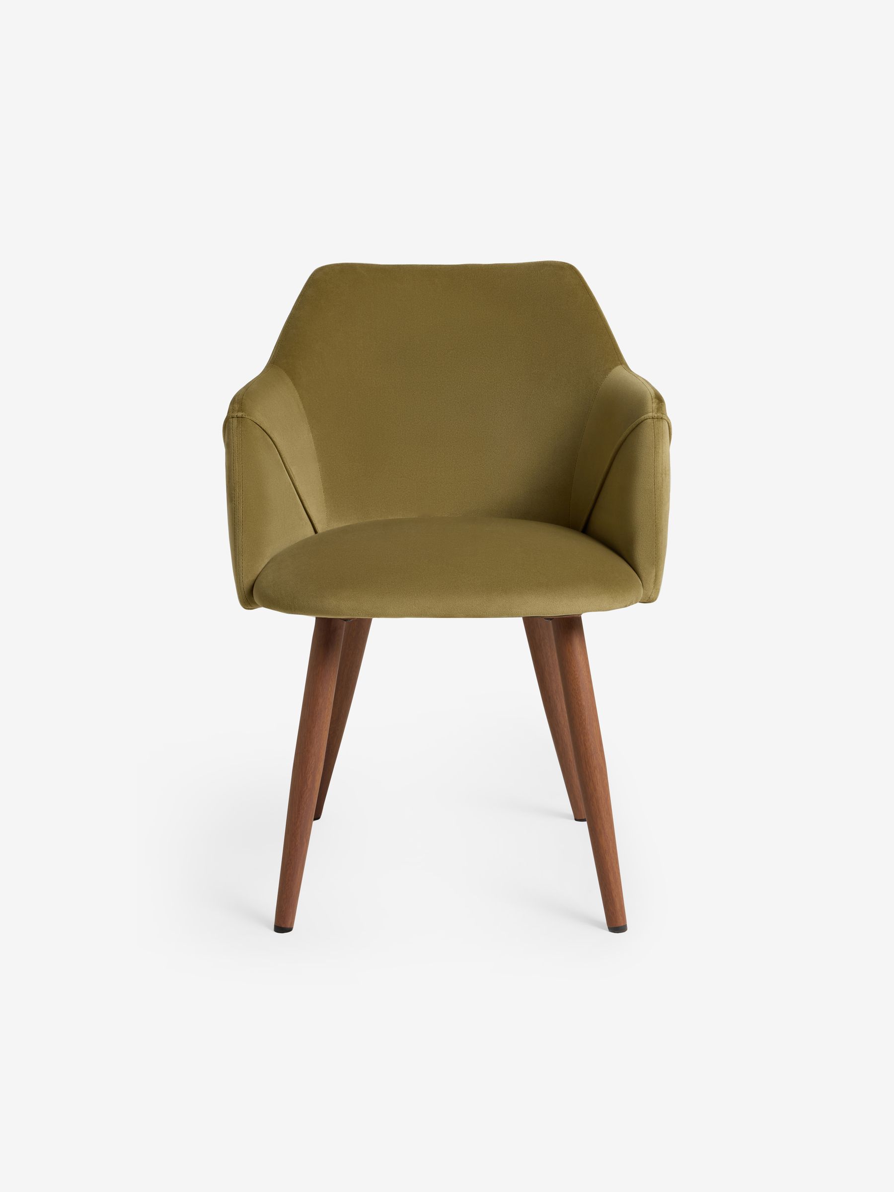 Set of 2 Fern Green Velvet and Dark Legs Lule Arm Dining Chairs - Image 5 of 5