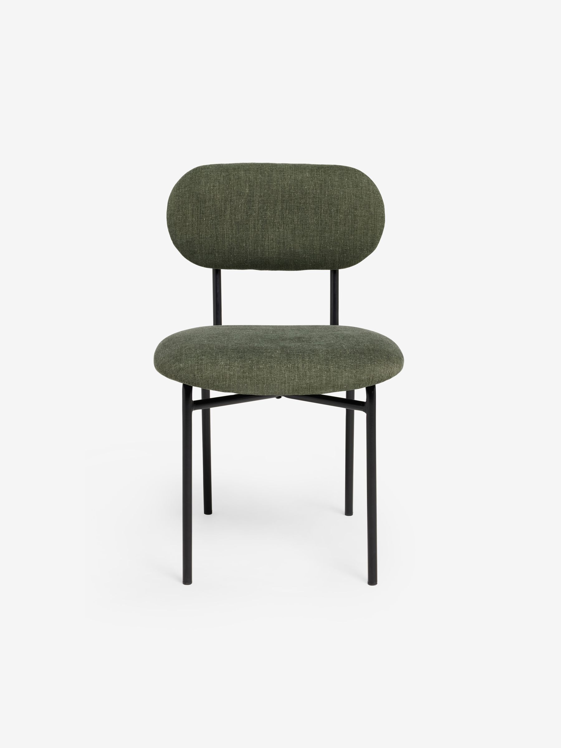 Set of 2 Clemmie Dining Chairs in Hunter Green Soft Weave and Black Legs - Image 5 of 5