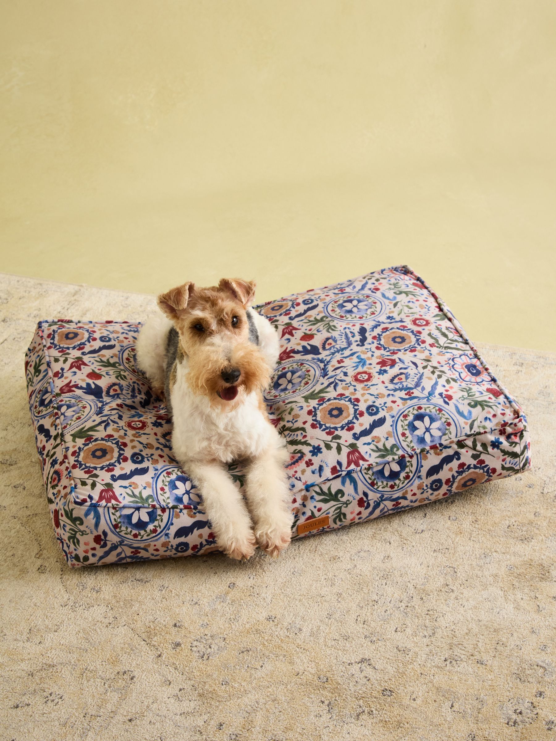 Cream & Blue Floral Pet Mattress Bed - Image 7 of 11