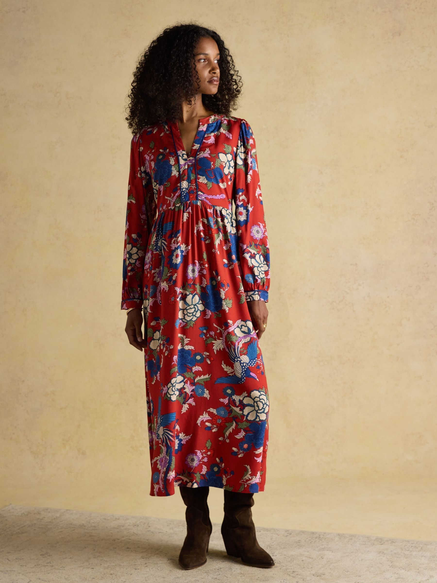 Bethany Red Midi Dress - Image 1 of 9