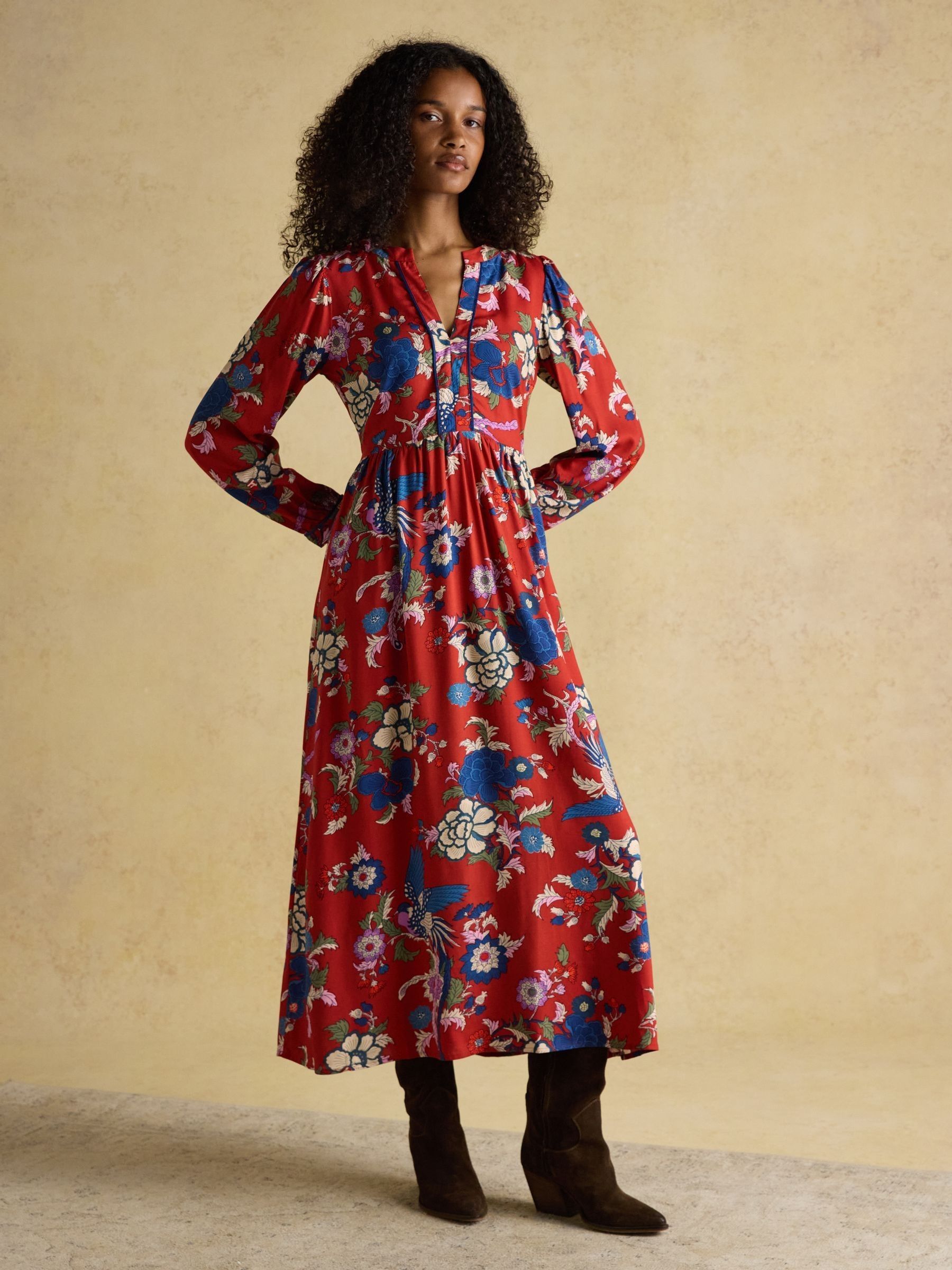 Bethany Red Midi Dress - Image 5 of 9