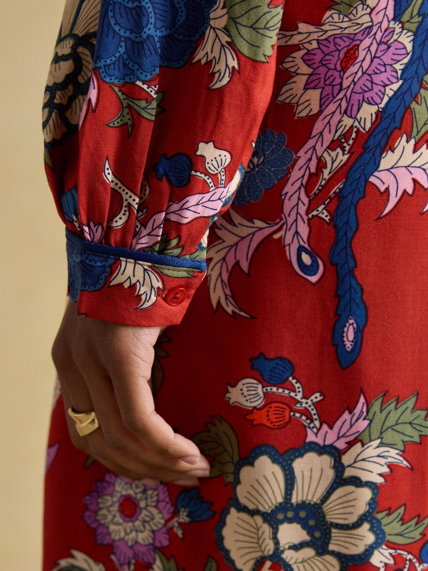 Bethany Red Midi Dress - Image 7 of 9