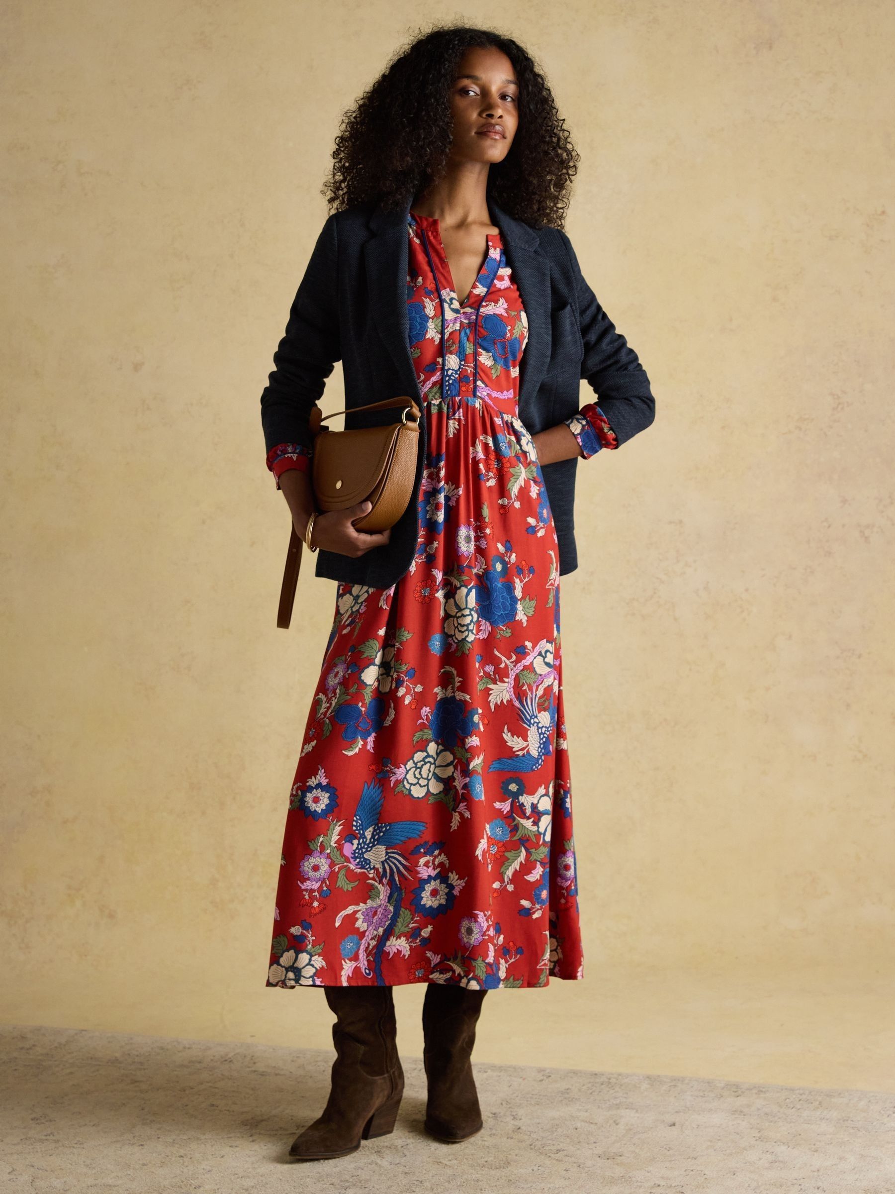 Bethany Red Midi Dress - Image 8 of 9