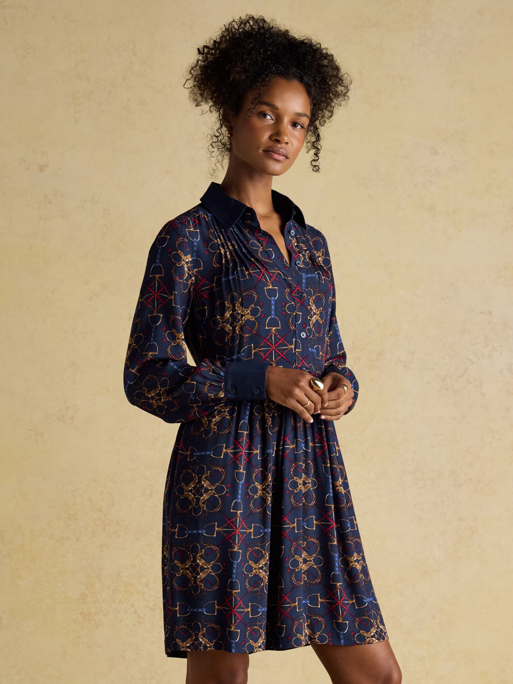 Eleanora Navy Bridle Shirt Dress - Image 1 of 7