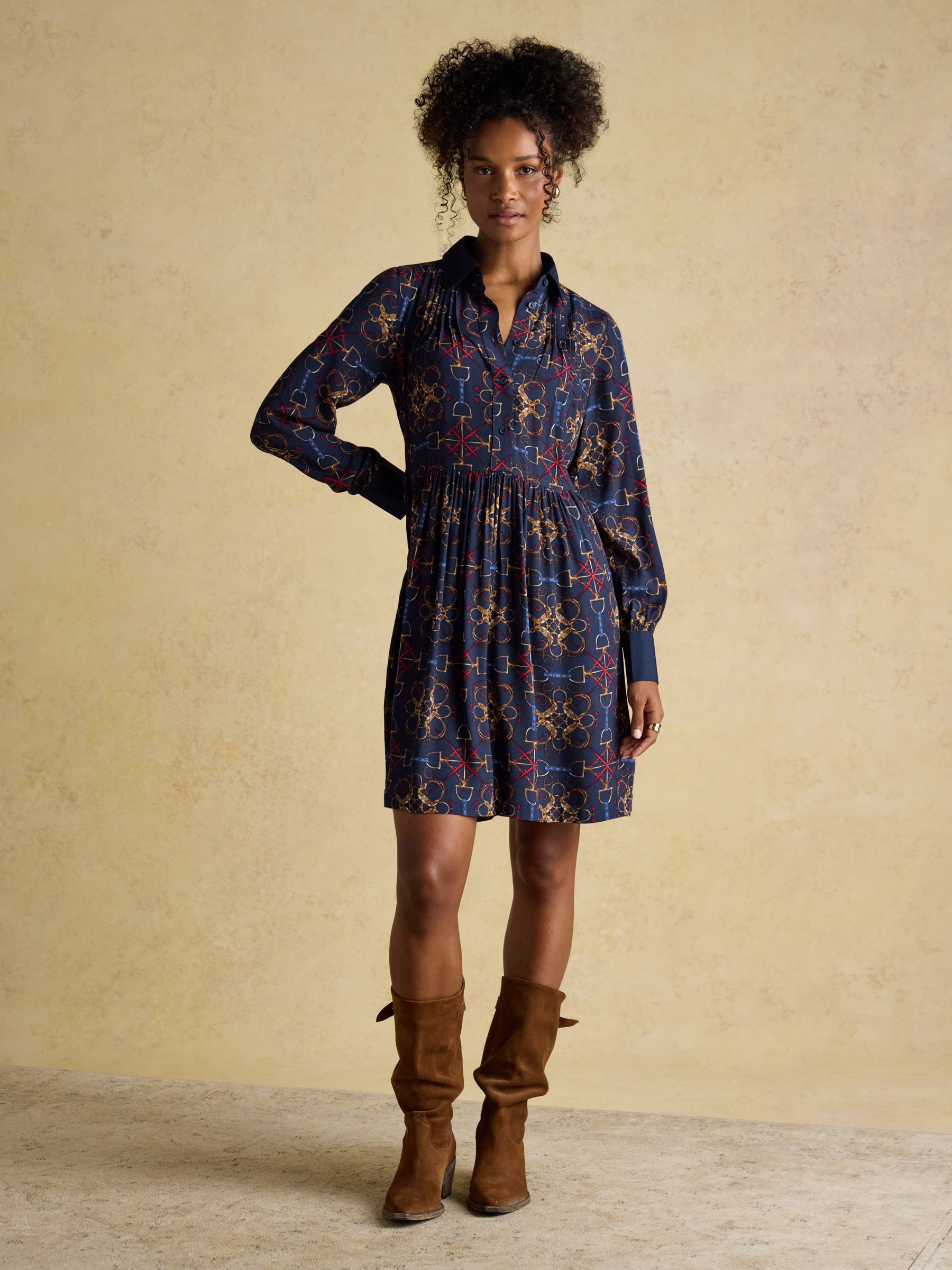 Eleanora Navy Bridle Shirt Dress - Image 3 of 7