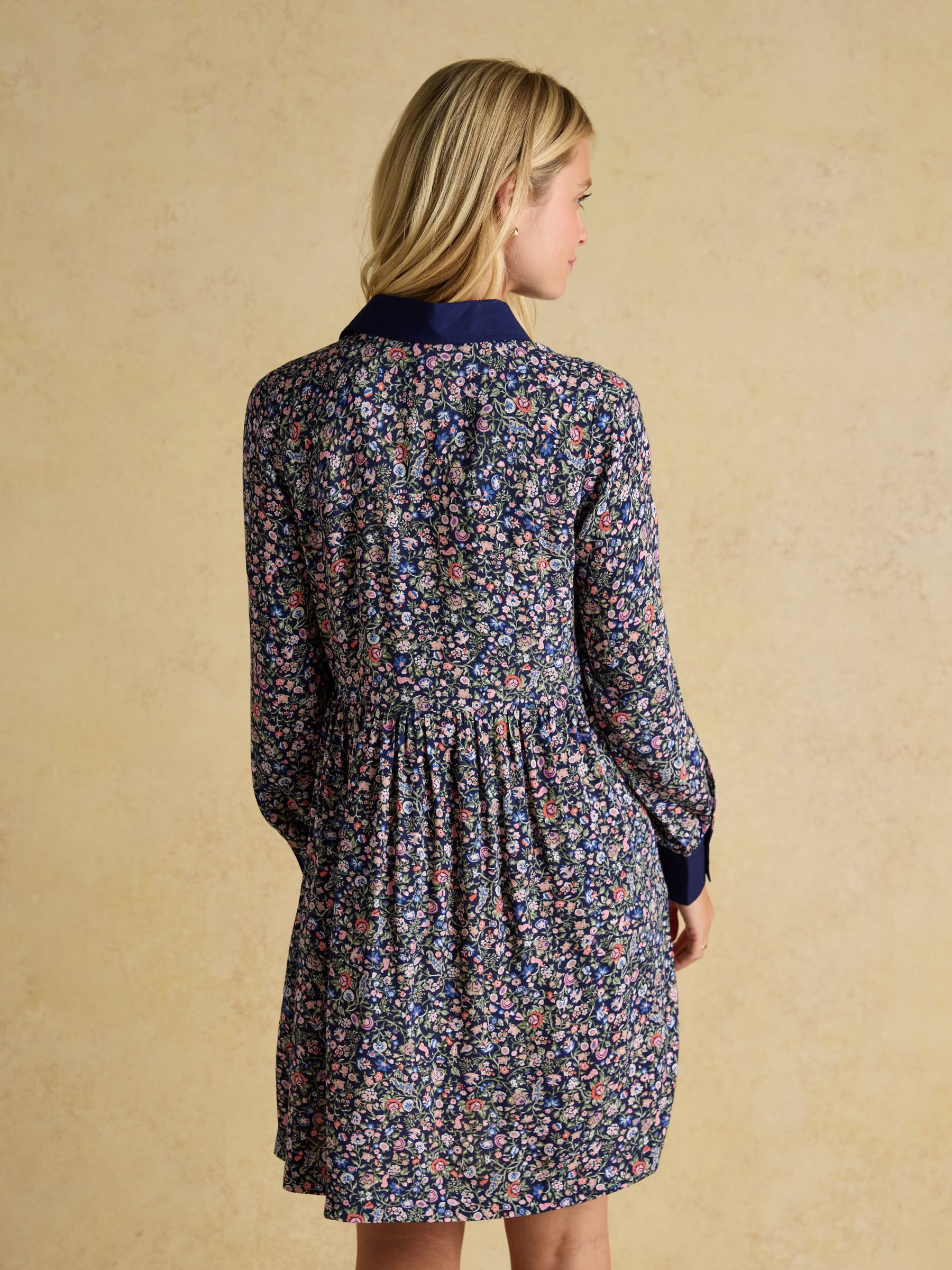Eleanora Navy Ditsy Shirt Dress - Image 2 of 7