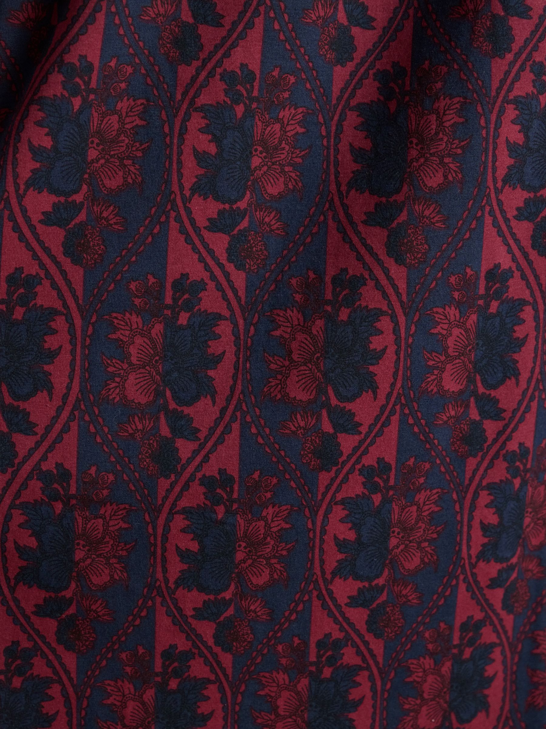 Hazel Burgundy Red Jersey Midi Long Sleeve Shirt Dress with Collar - Image 6 of 7