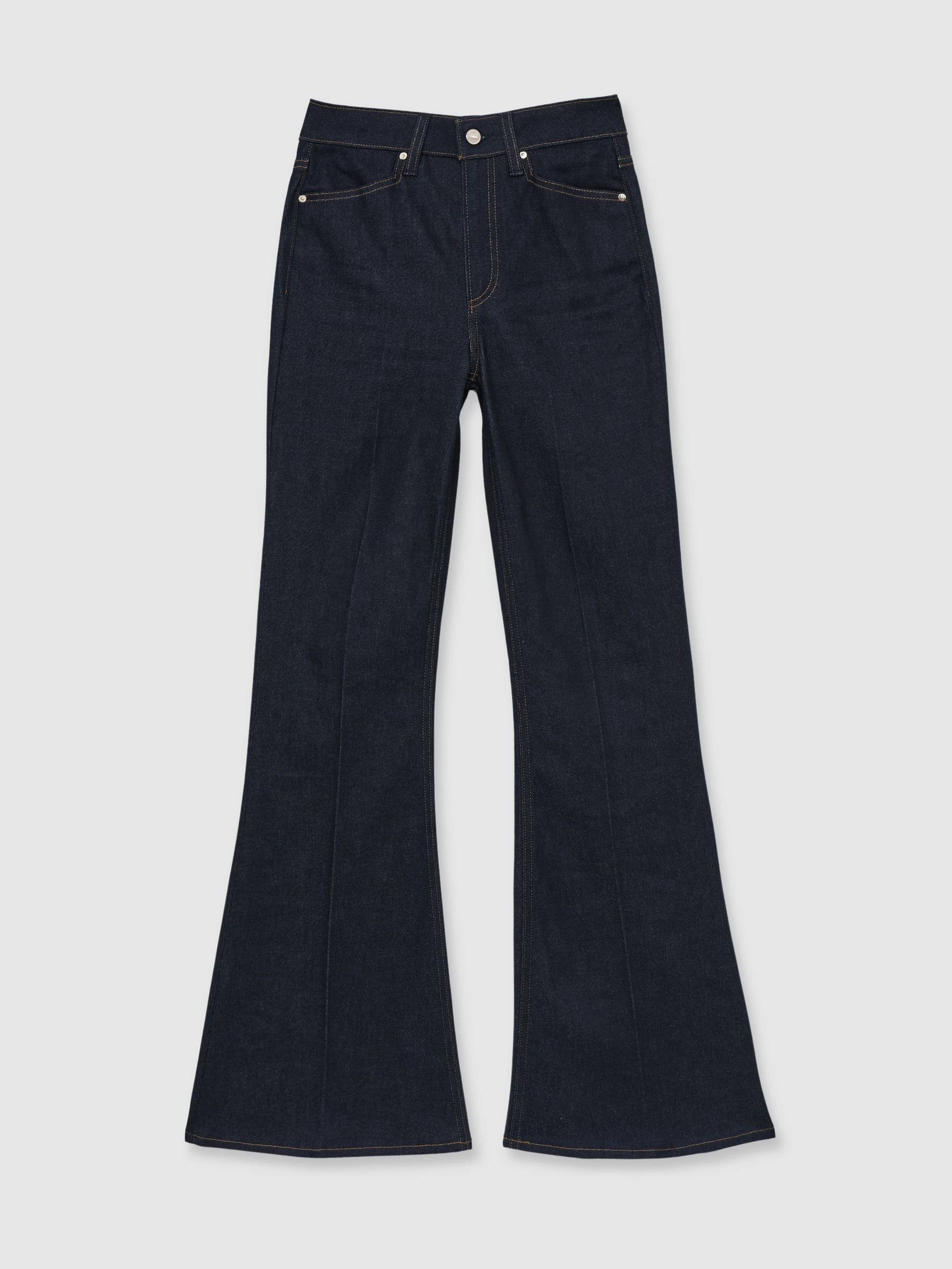 Paige Angled-Waist Flared Jeans in Kira Blue - Image 2 of 8