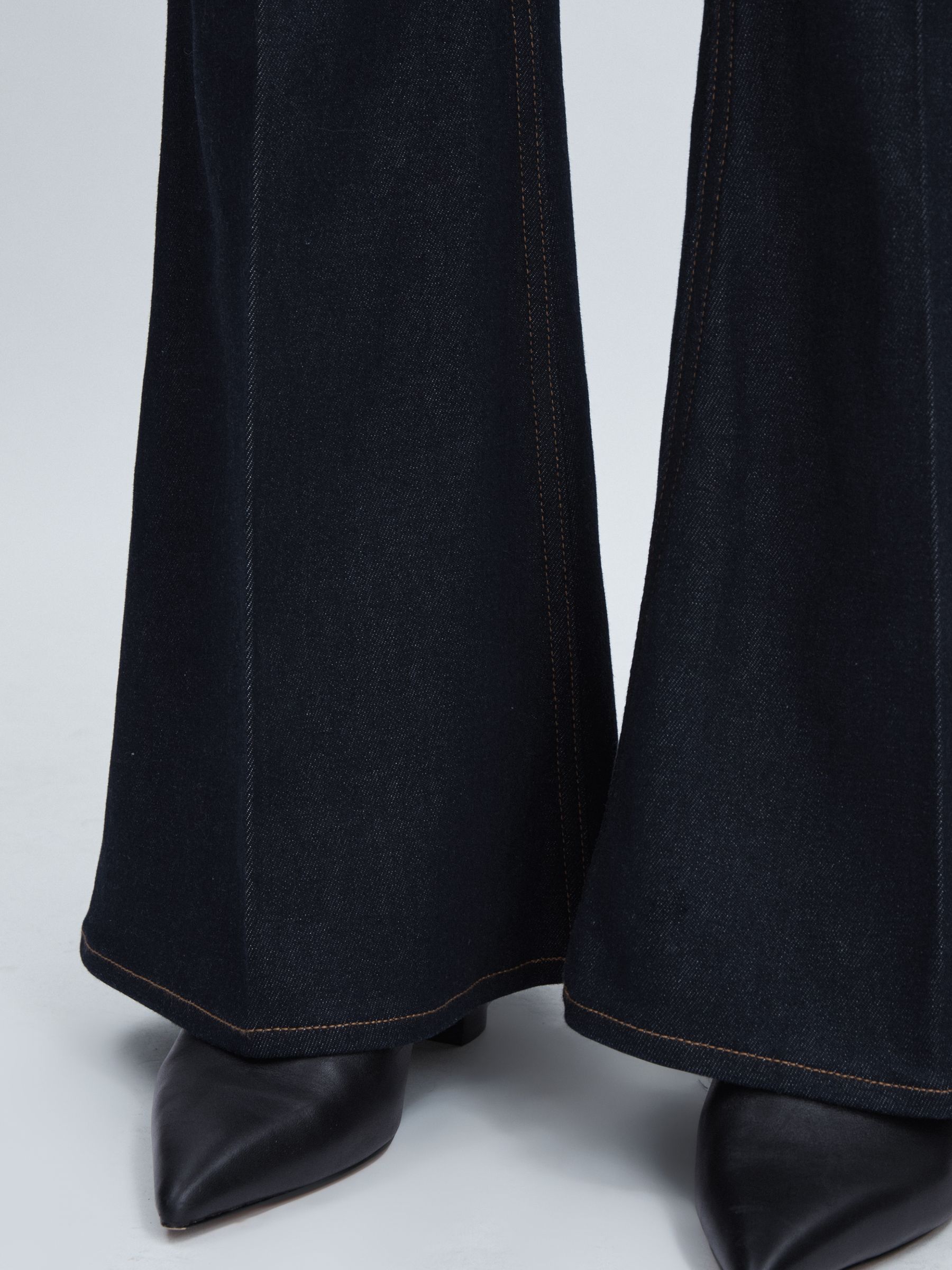 Paige Angled-Waist Flared Jeans in Kira Blue - Image 4 of 8