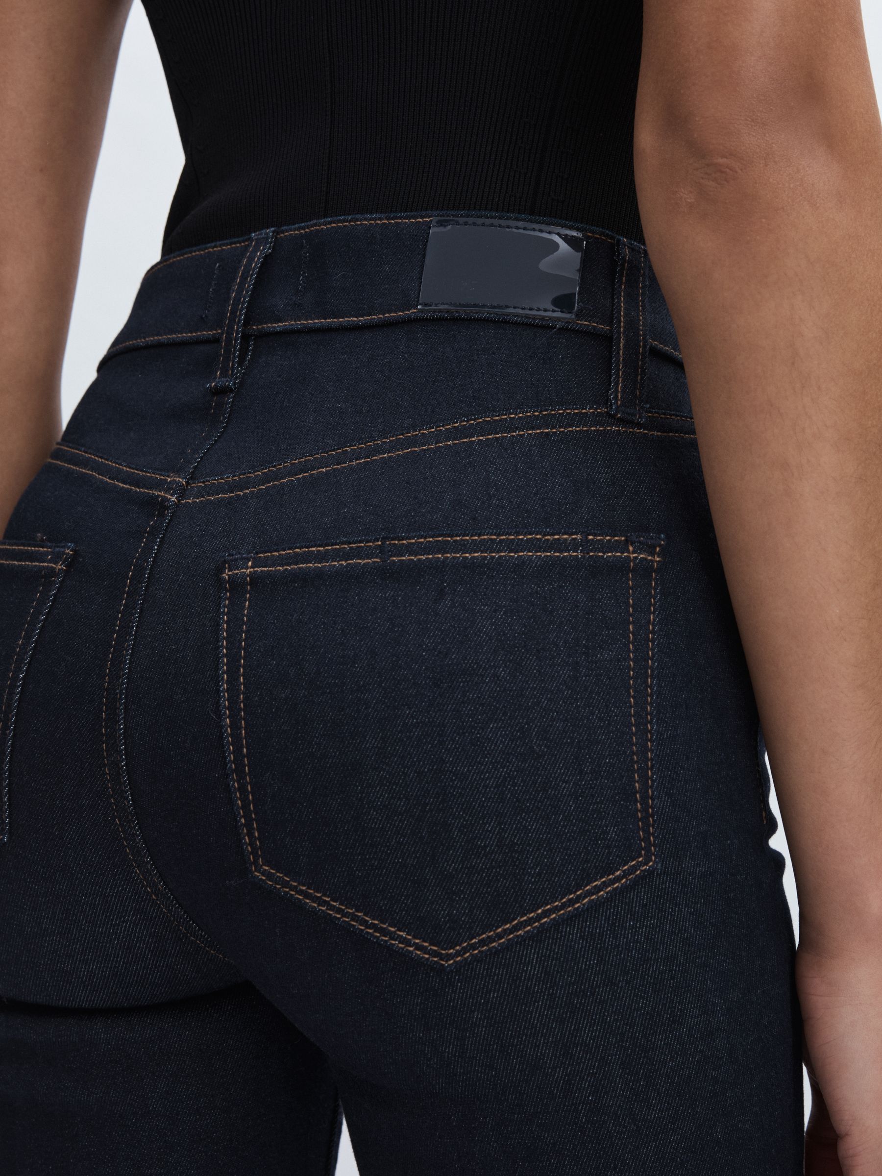 Paige Angled-Waist Flared Jeans in Kira Blue - Image 6 of 8