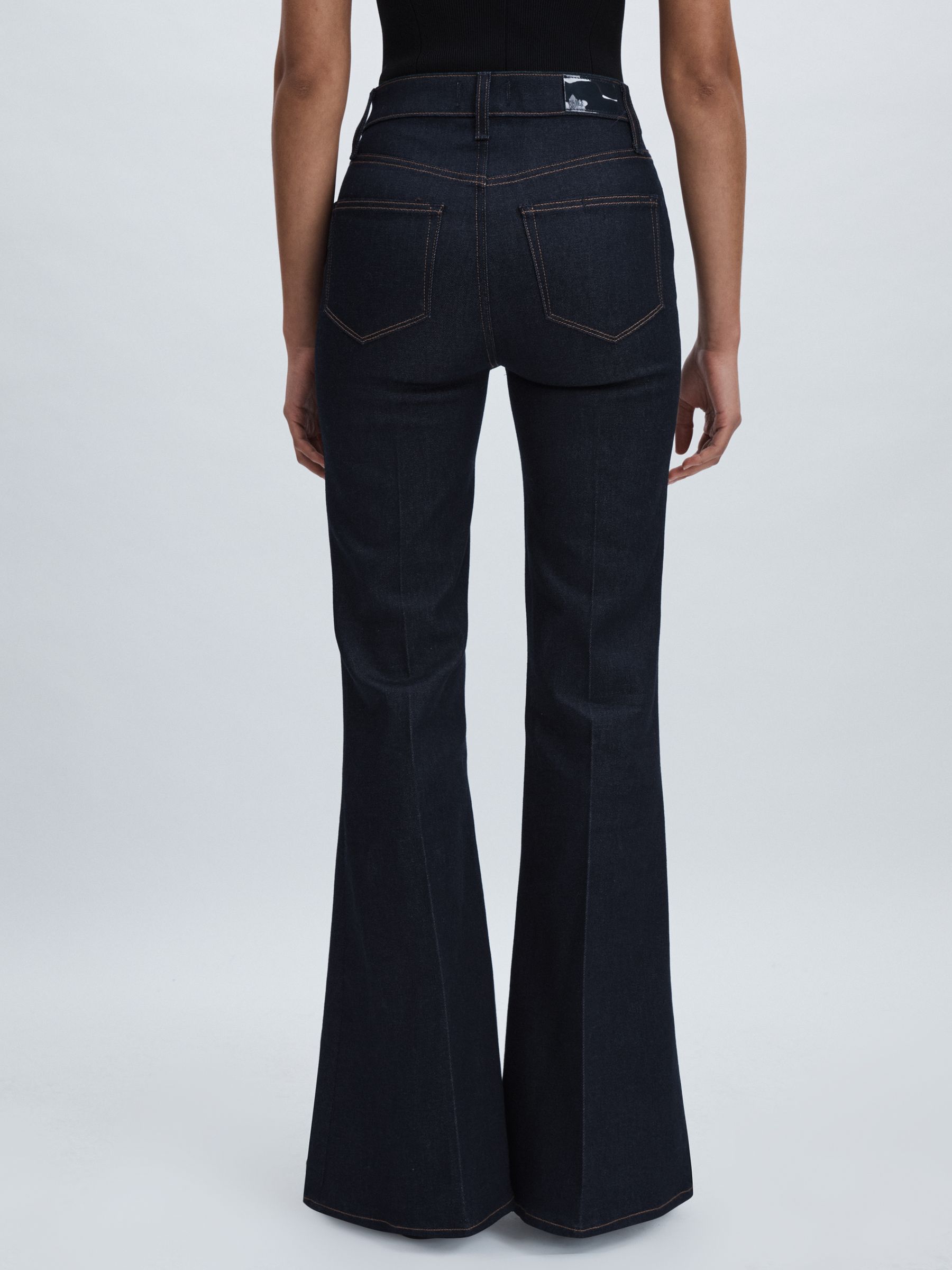 Paige Angled-Waist Flared Jeans in Kira Blue - Image 7 of 8