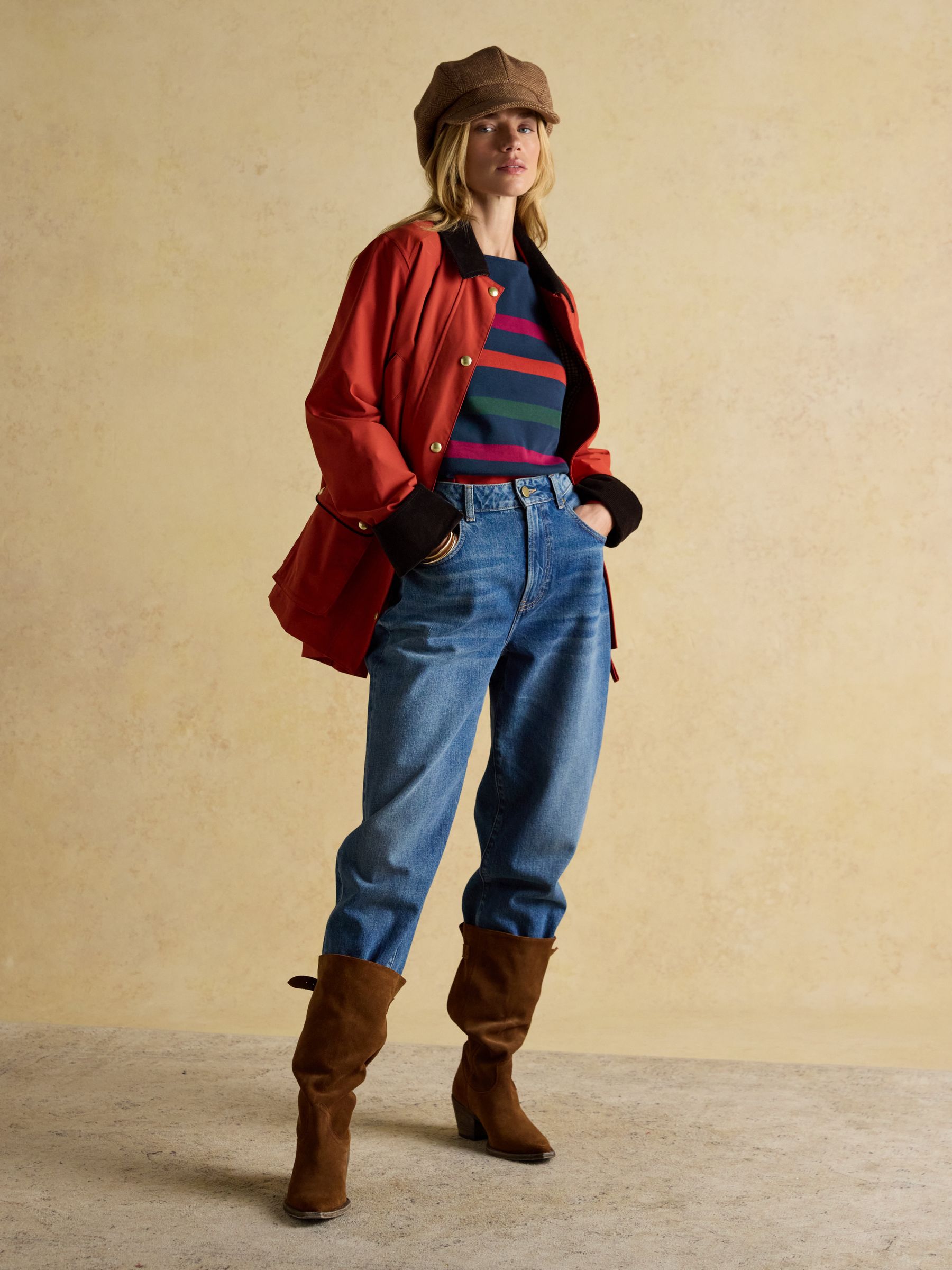 Harbour Navy Boat Neck 100% Cotton Breton Top - Image 5 of 9