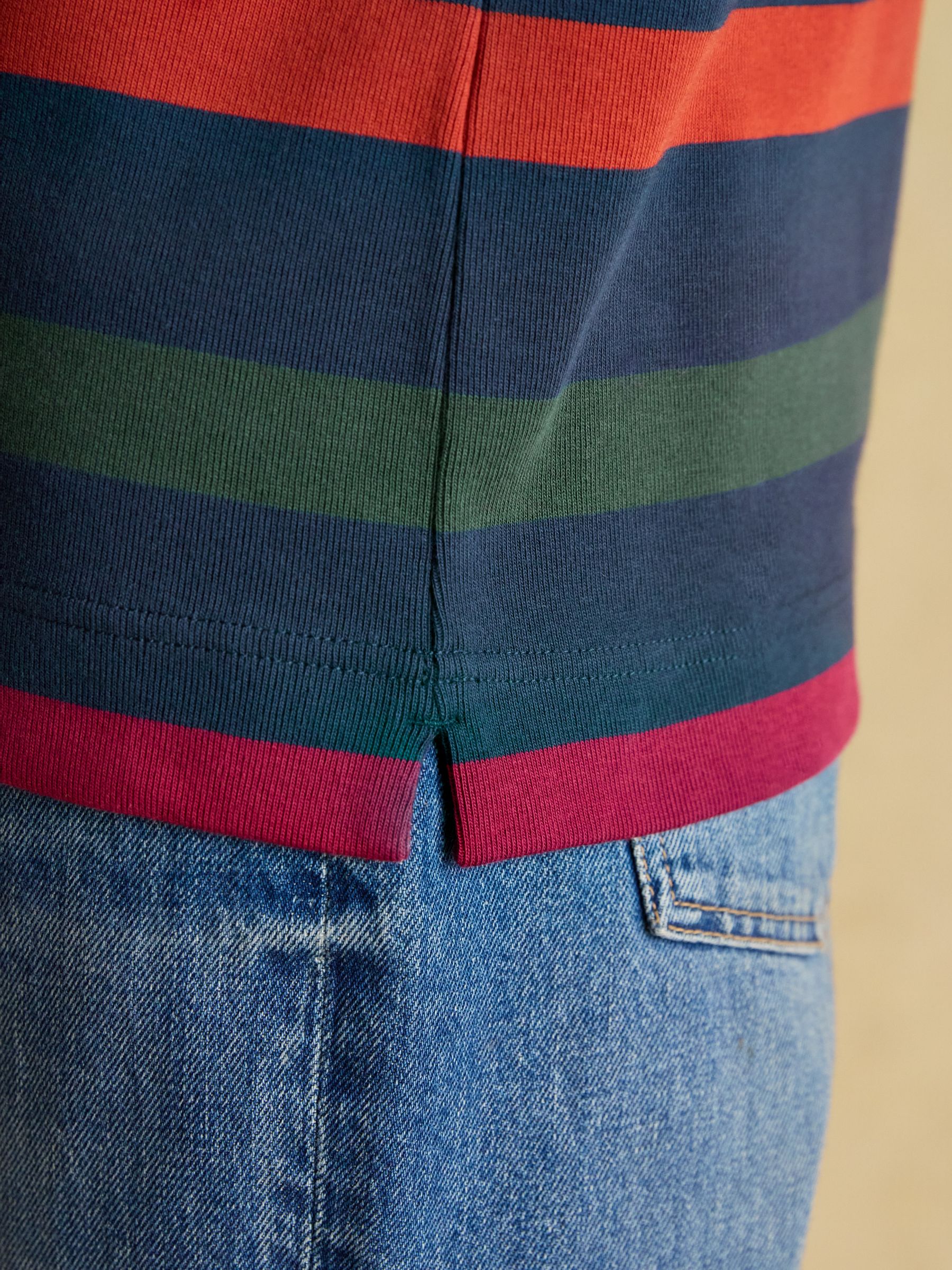 Harbour Navy Boat Neck 100% Cotton Breton Top - Image 7 of 9