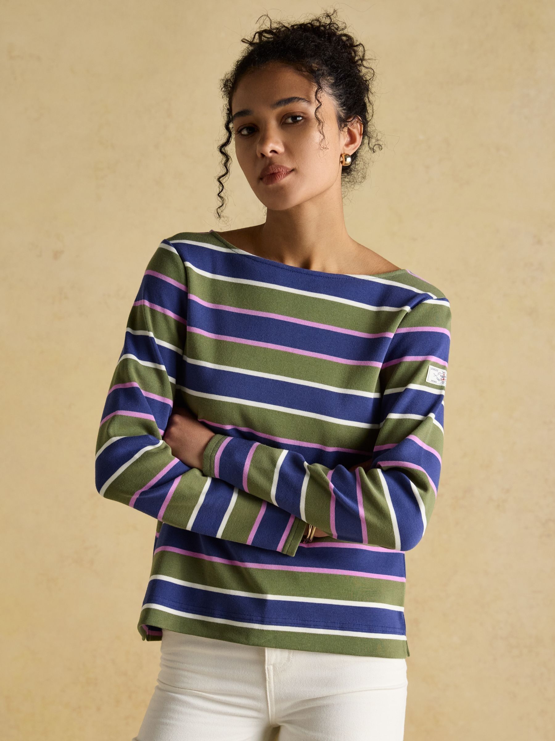 Harbour Multi Boat Neck 100% Cotton Breton Top - Image 1 of 8