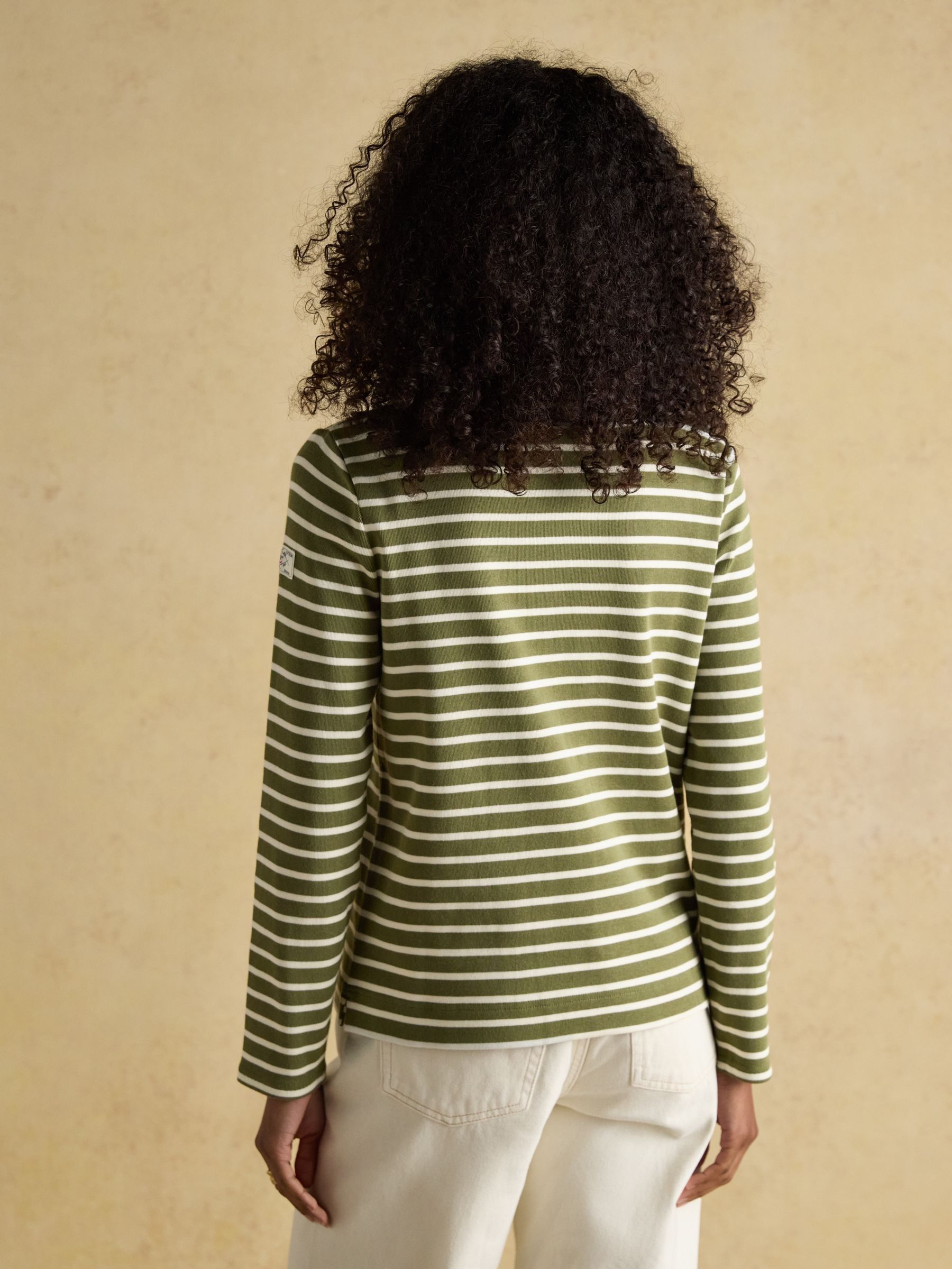 Harbour Green Boat Neck Long Sleeve Breton Stripe Top - Image 2 of 7 Harbour Green Boat Neck Long Sleeve Breton Stripe Top - Image 2 of 7