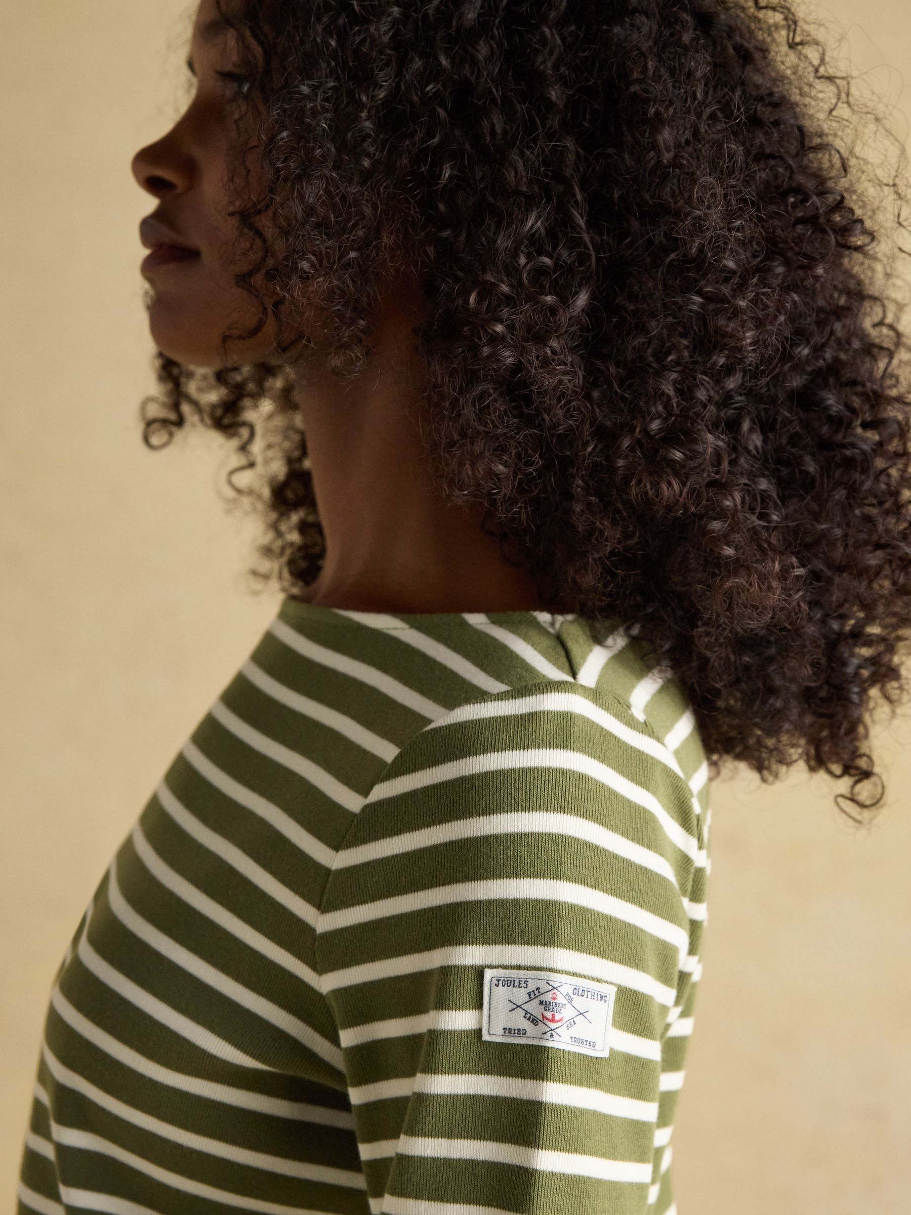 Harbour Green Boat Neck Long Sleeve Breton Stripe Top - Image 5 of 7