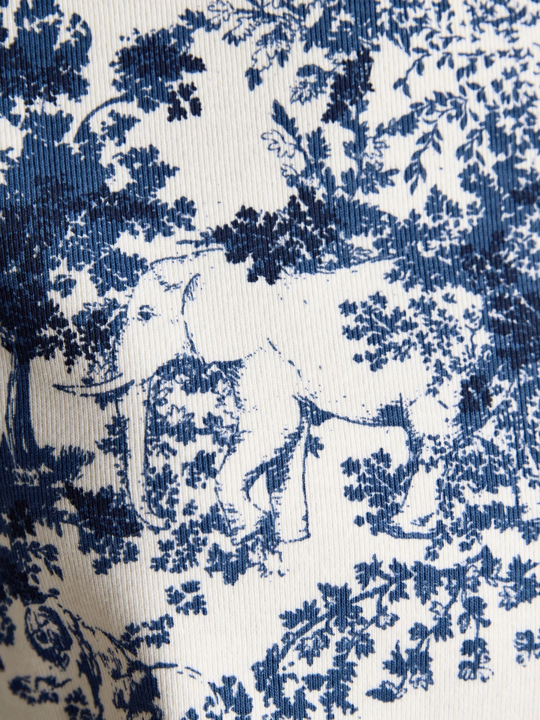 Harbour Navy Toile de Jouy Boat Neck Printed Top - Image 4 of 7
