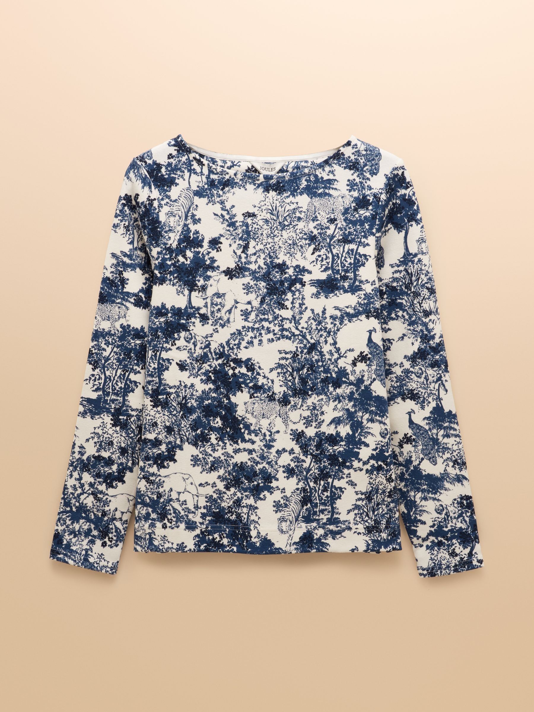 Harbour Navy Toile de Jouy Boat Neck Printed Top - Image 7 of 7