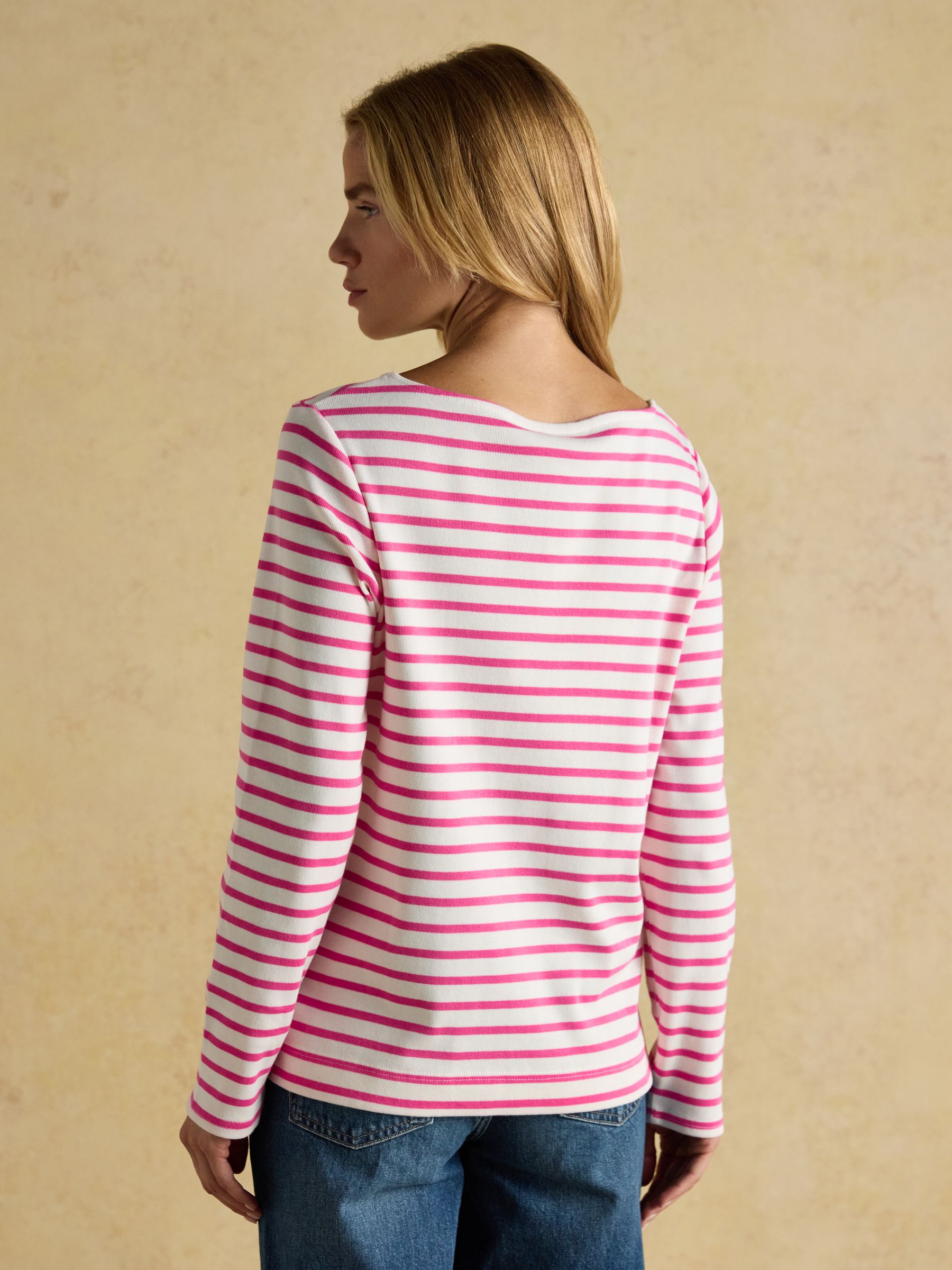 Christmas Harbour Alpaca Cream/Pink Boat Neck Breton Top - Image 2 of 7 Christmas Harbour Alpaca Cream/Pink Boat Neck Breton Top - Image 2 of 7