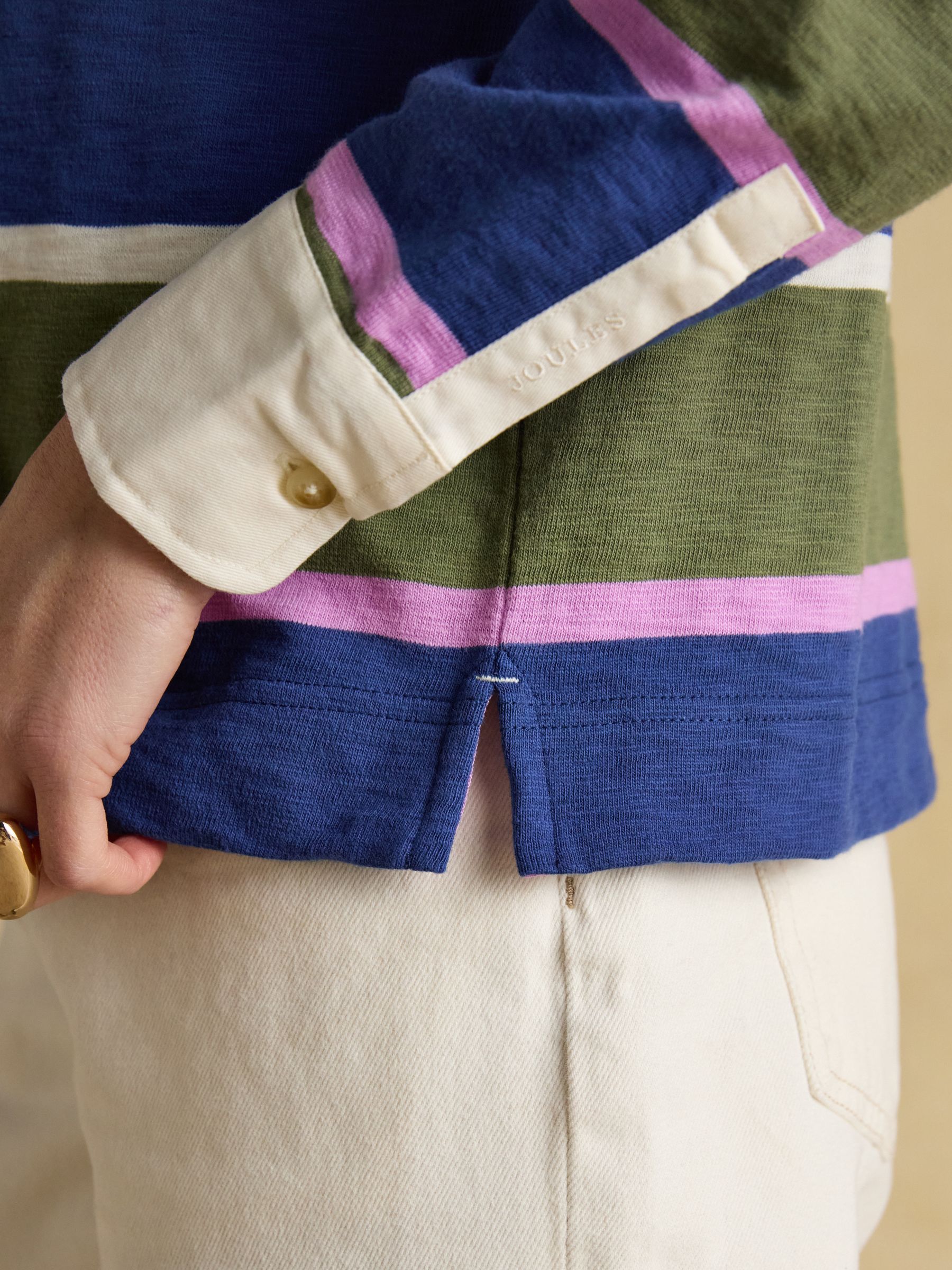 Lara Blue & Green Stripe Boxy Fit Rugby Shirt - Image 6 of 9