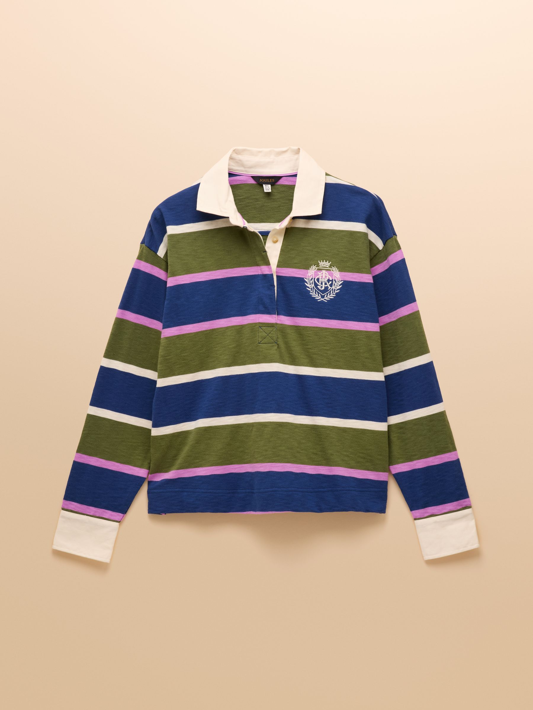 Lara Blue & Green Stripe Boxy Fit Rugby Shirt - Image 9 of 9