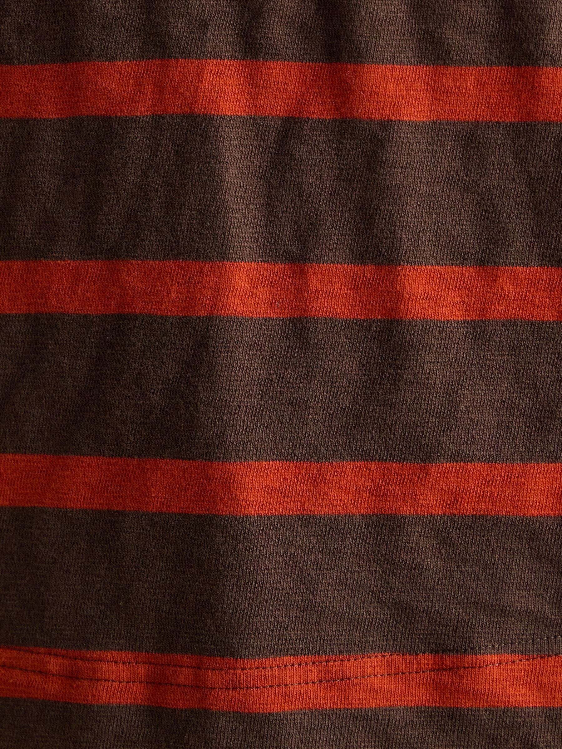 Lara Burnt Orange & Brown Stripe Boxy Fit Rugby Shirt - Image 5 of 11